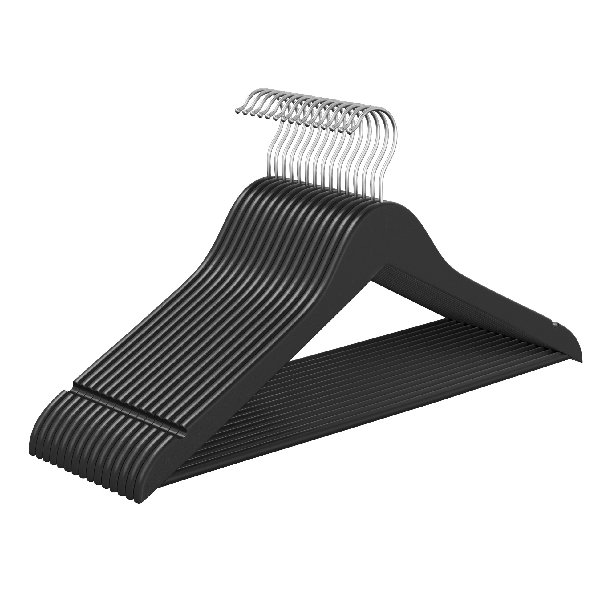 Image of Trousers Hangers, 20pcs Set, Wooden Hangers, Space-, 360° Rotatable Hook, For Carriers And Jackets, 42.9 X 21 Cm