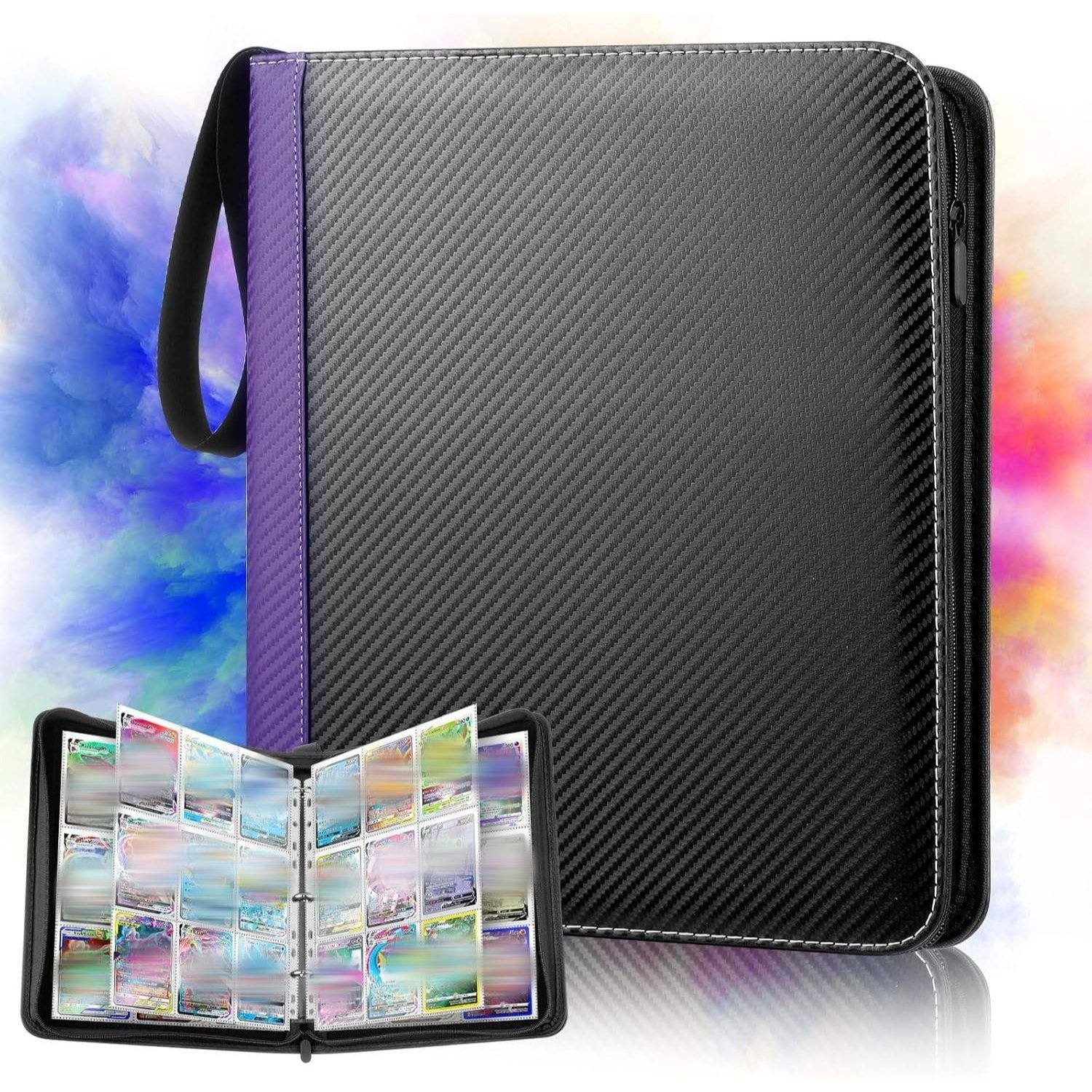 E-shop Sammelkartenalbum mit 50 Seiten aus PU-Material, passend für Kartenschutzhüllen, bietet Platz für bis zu 900 Karten, Kartenordner,