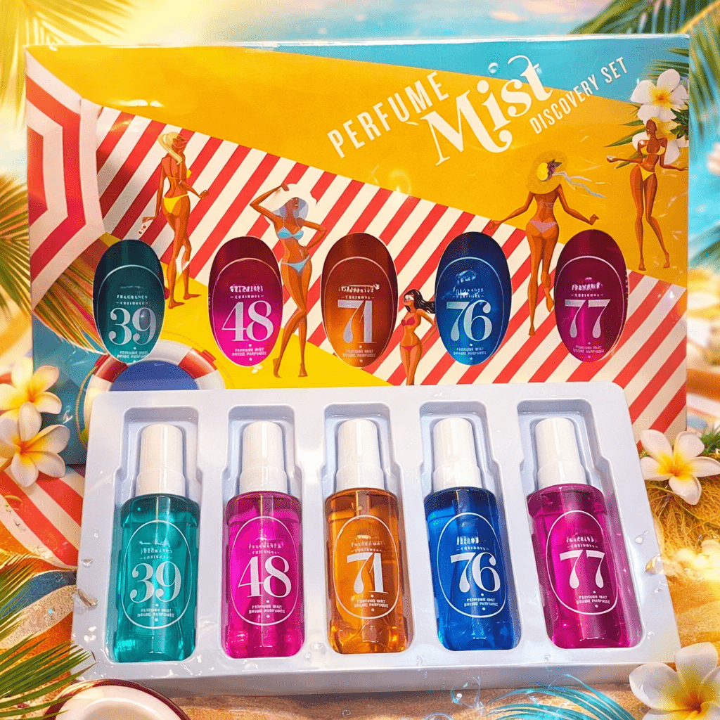 Misty 5pcs – Mini Perfume Spray Body & Hair, Long-lasting Sweet Tropical Perfume, Women's