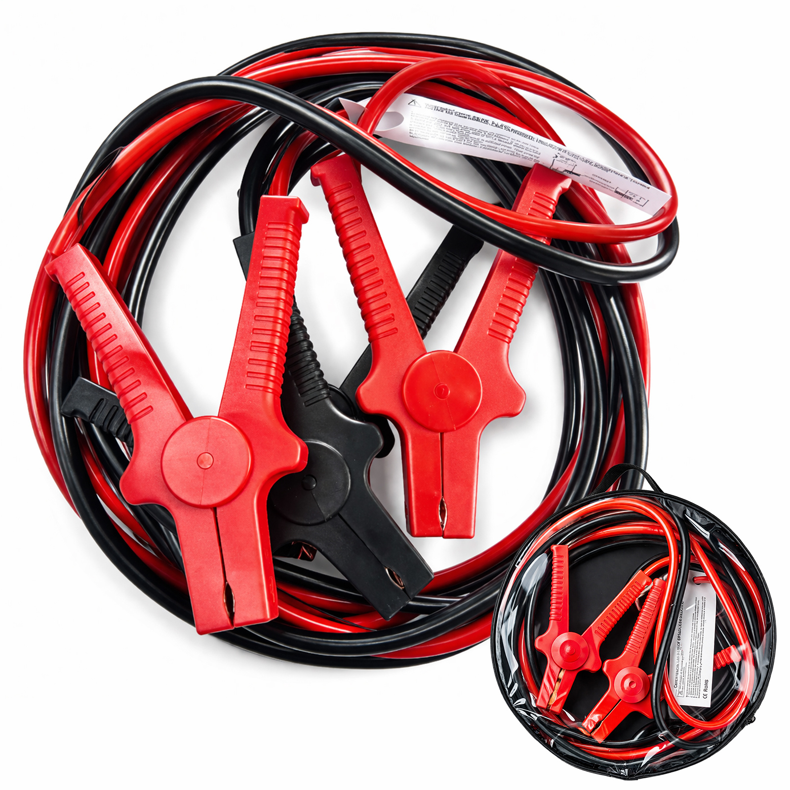 TEMU Cable de Coche 1600A 4.5M Cobre Puro 20mm²,Diámetro exterior 10 mm Pinzas Batería Profesional con Bolsa, Cable Booster para Emergencia SUV y