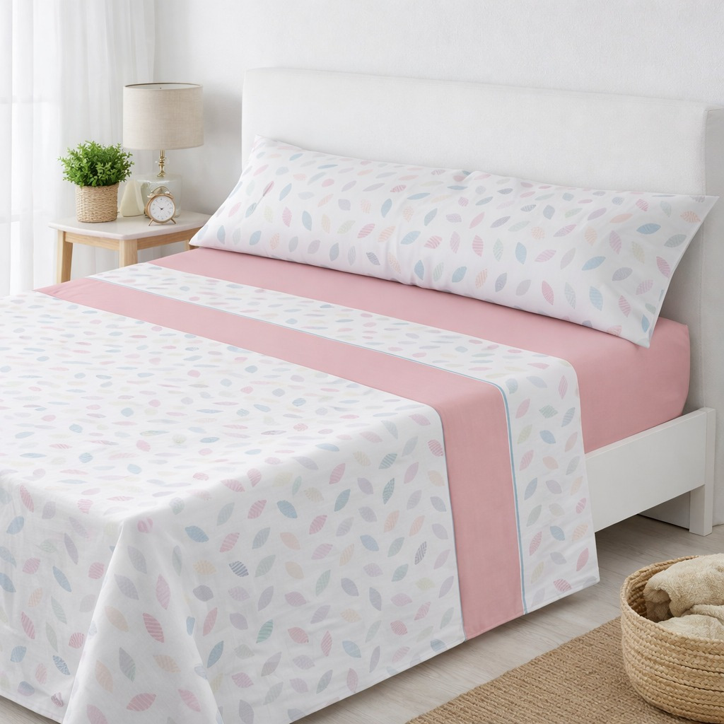 TEMU Juego de Sábanas Microfibra 100% Poliéster, Suaves y para Verano, Estampadas, Bajera -Encimera-1 o 2 de almohada, Camas 90/105/135/150/180 cm