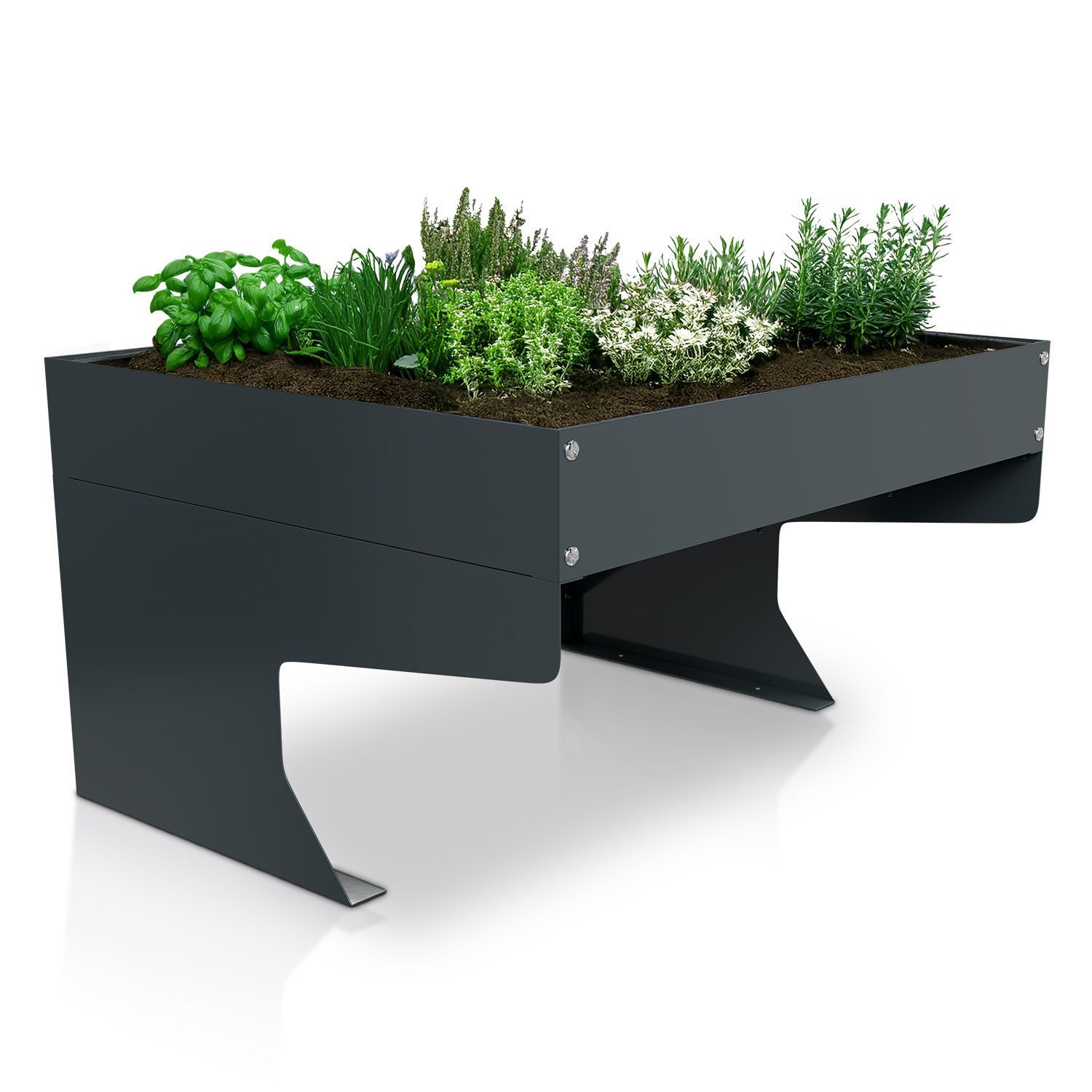 Lawn Mower Robot Garage With Planter Box - Stylish, Galvanized & Roof For Lawn Mower Robots