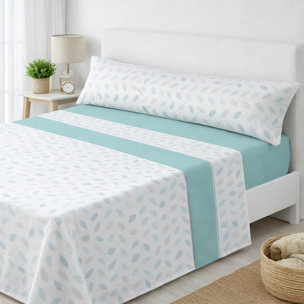 TEMU Juego de Sábanas Microfibra 100% Poliéster, Suaves y para Verano, Estampadas, Bajera -Encimera-1 o 2 de almohada, Camas 90/105/135/150/180 cm