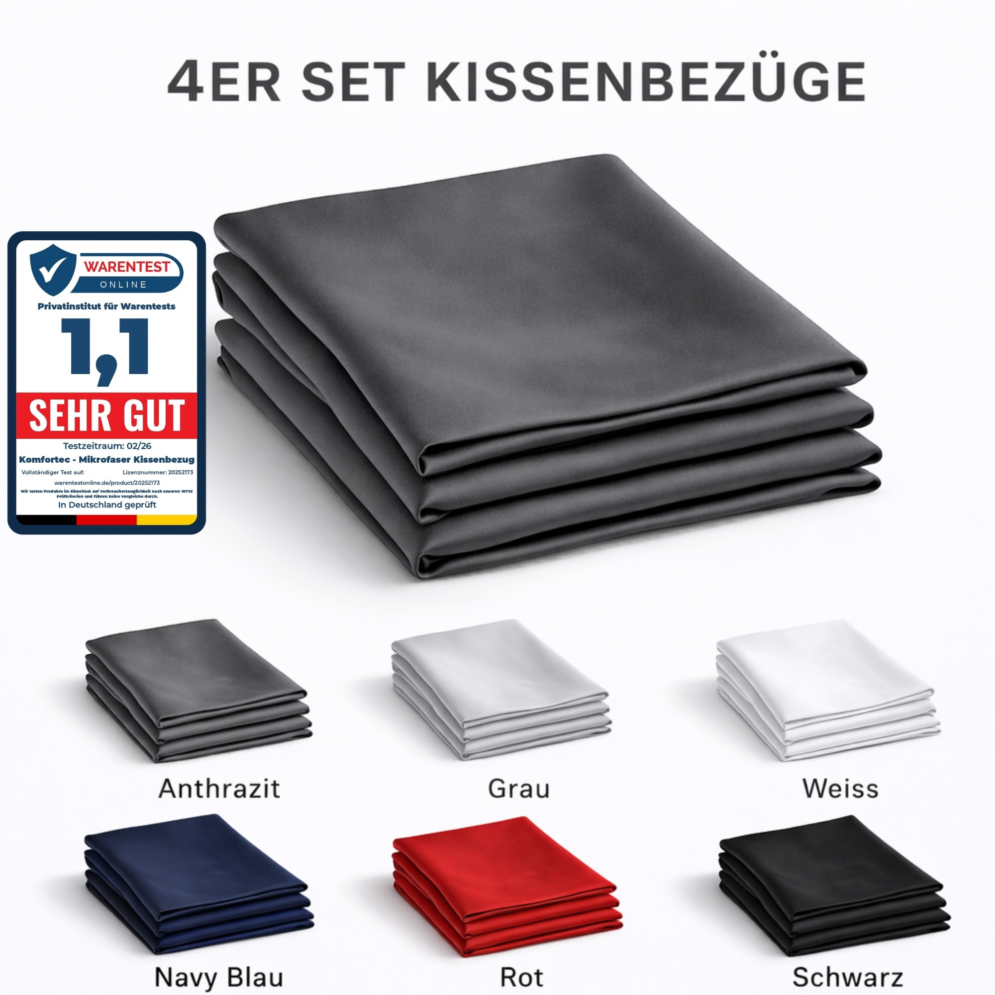 E-shop Kissenbezüge, Weiche Atmungsaktive Kissenhüllen mit Reißverschluss, Pflegeleicht, Für Sofa, Bett und Wohnzimmer