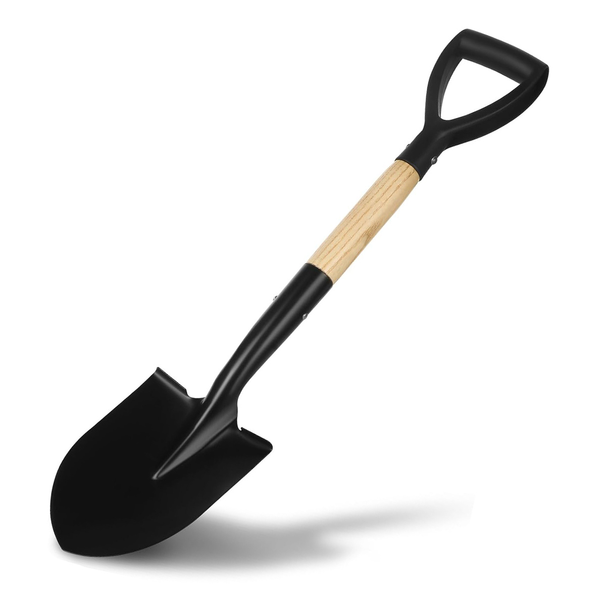 TEMU High-quality Garden Shovel With A D-handle And Sturdy Wooden Handle, Suitable For Gardening, Small-scale Landscaping, Cemetery Maintenance,
