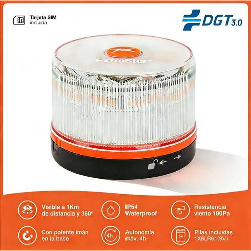 v16 homologada dgt con geolocalización, luz emergencia coche dgt 3.0, incluidos 12/2038