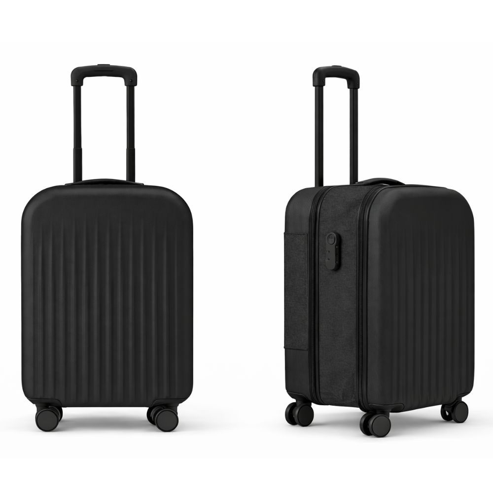 Cecaro Group Cabin Luggage Space Saver 57 Cm - Rigid Expandable Trolley With Fabric Insert, Tsa Combination Lock, 4 Wheels, Airplane Hand Luggage - 5 Colors