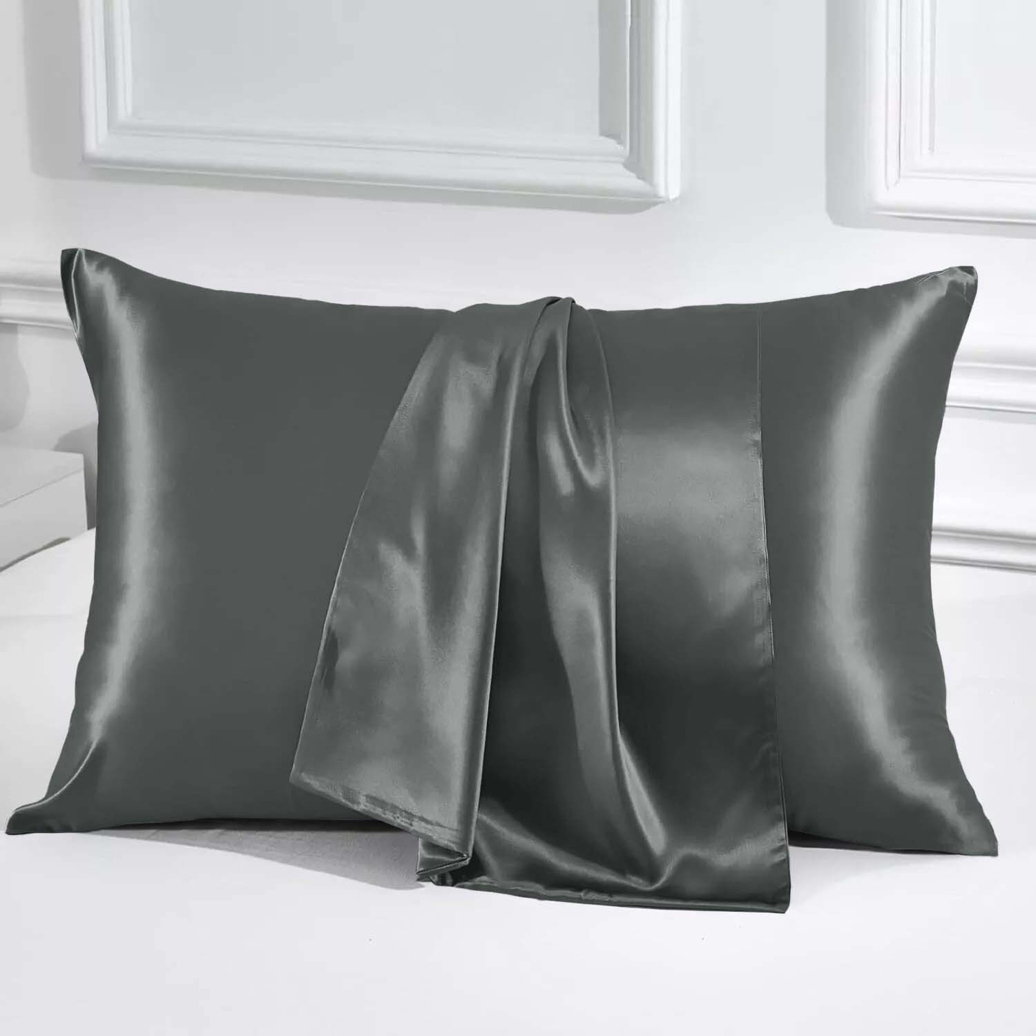 TEMU 2pcs Satin Pillowcases – Soft & Breathable, , Smooth Satin Fabric With Envelope Closure, Machine Washable & Durable Pillowcases For Elegant