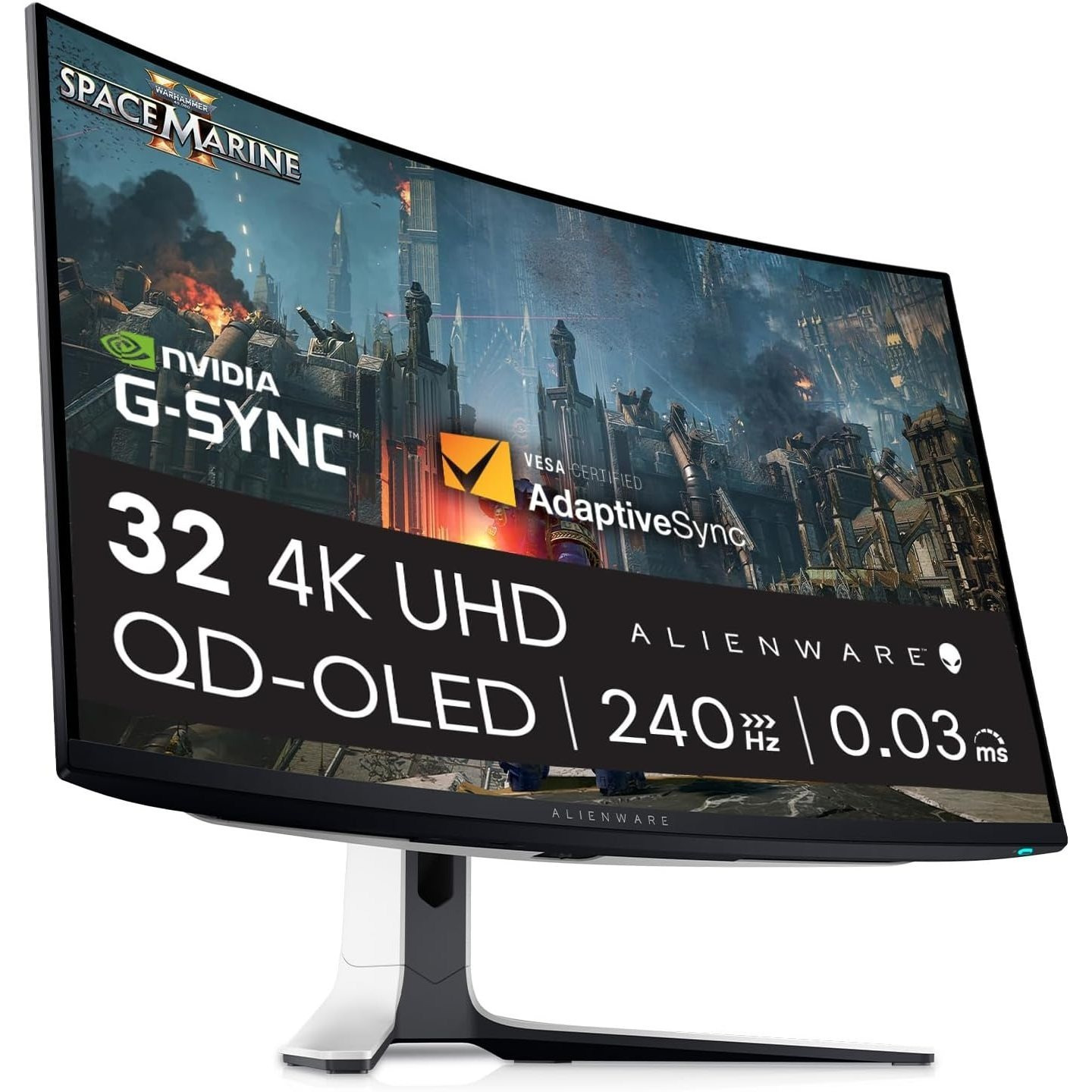   AW3225QF 32 Inch   (3840x2160) 1700R   Monitor | 240Hz | QD OLED | 0.03ms |     Compatible | HDR |   | USB-C | DisplayPort | 2x   | 4x USB | 3 Year Warranty