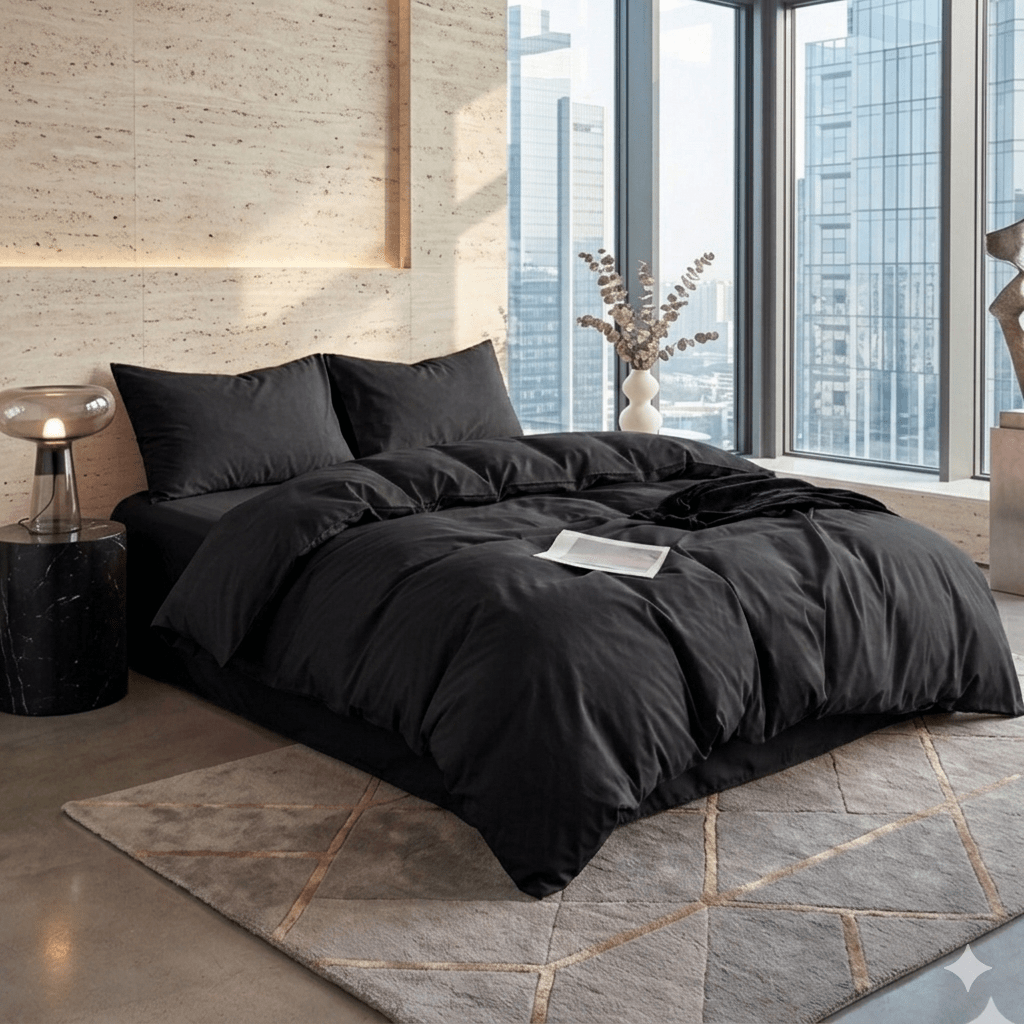 TEMU 3-piece Solid Color Duvet Cover Set – Soft Quilt Cover With Pillowcases, Breathable & Durable Bedding Set, Button Closure, Machine Washable, ,
