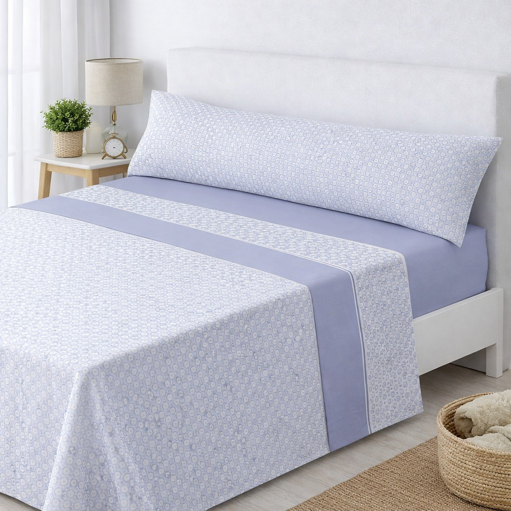 TEMU Juego de Sábanas Microfibra 100% Poliéster, Suaves y para Verano, Estampadas, Bajera -Encimera-1 o 2 de almohada, Camas 90/105/135/150/180 cm
