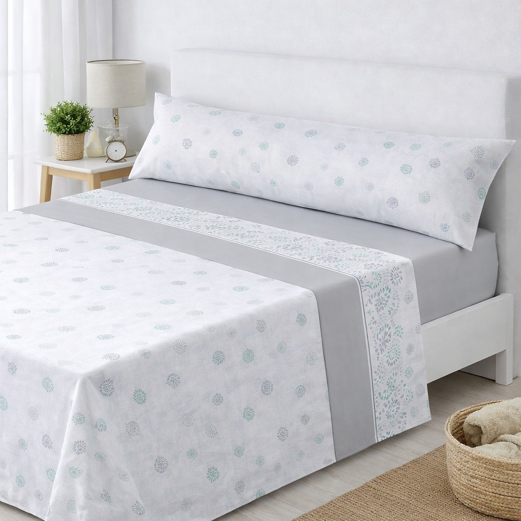 TEMU Juego de Sábanas Microfibra 100% Poliéster, Suaves y para Verano, Estampadas, Bajera -Encimera-1 o 2 de almohada, Camas 90/105/135/150/180 cm