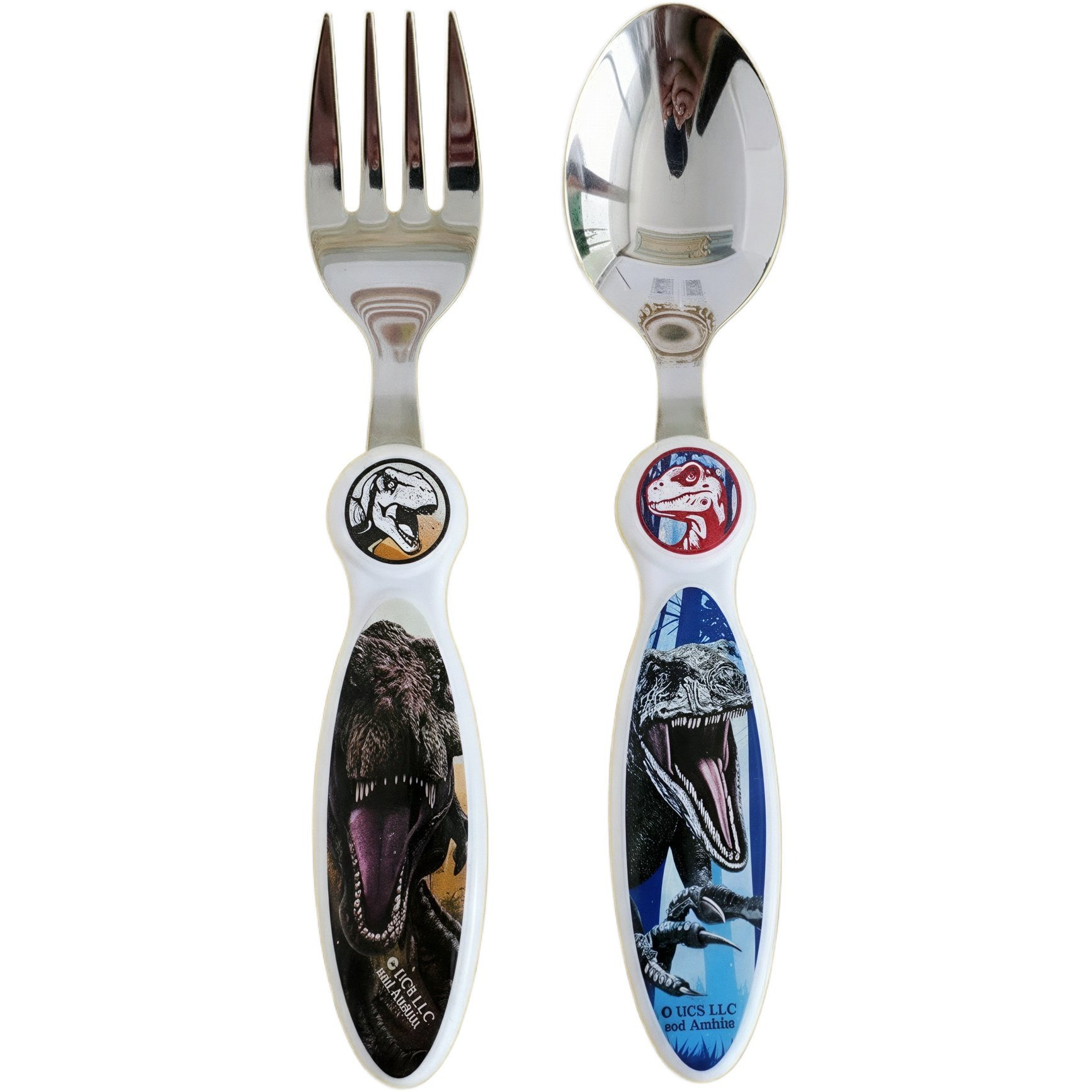 World - Stainless Steel Children's Tableware - Fork And Spoon - Dinosaurs