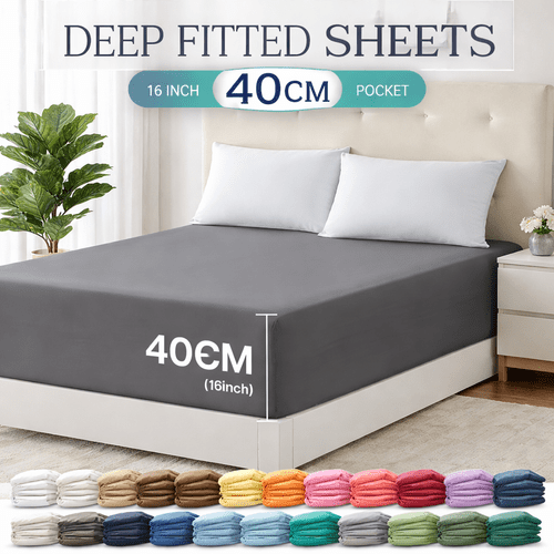 textile premium 40cm extra deep fitted sheet lightweight microfiber strong elastic perfect mattress grip