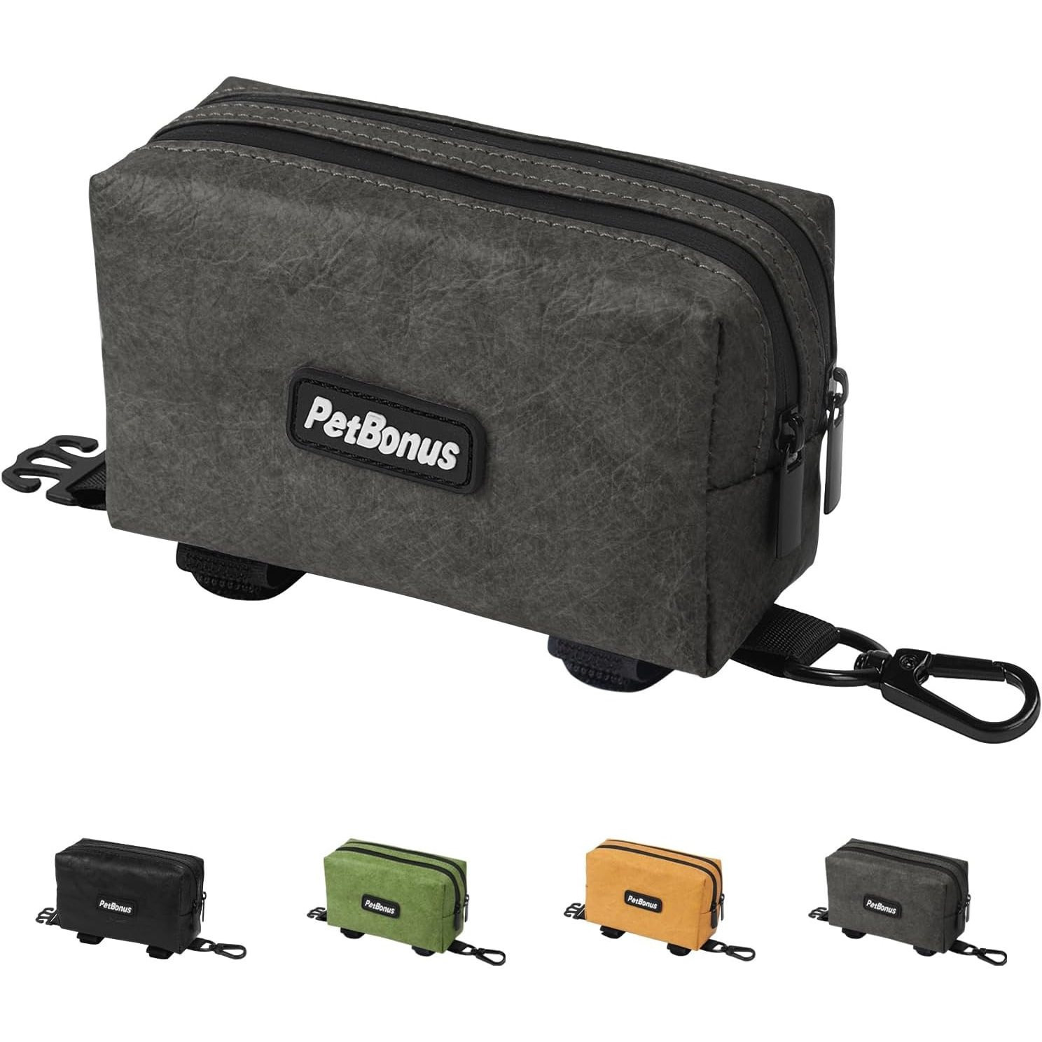 Waterproof Dog Treat And Poop Bag Holder, 2 Compartments, 13x5x7cm, Gray, Dog Walking Bag, + Of Bags