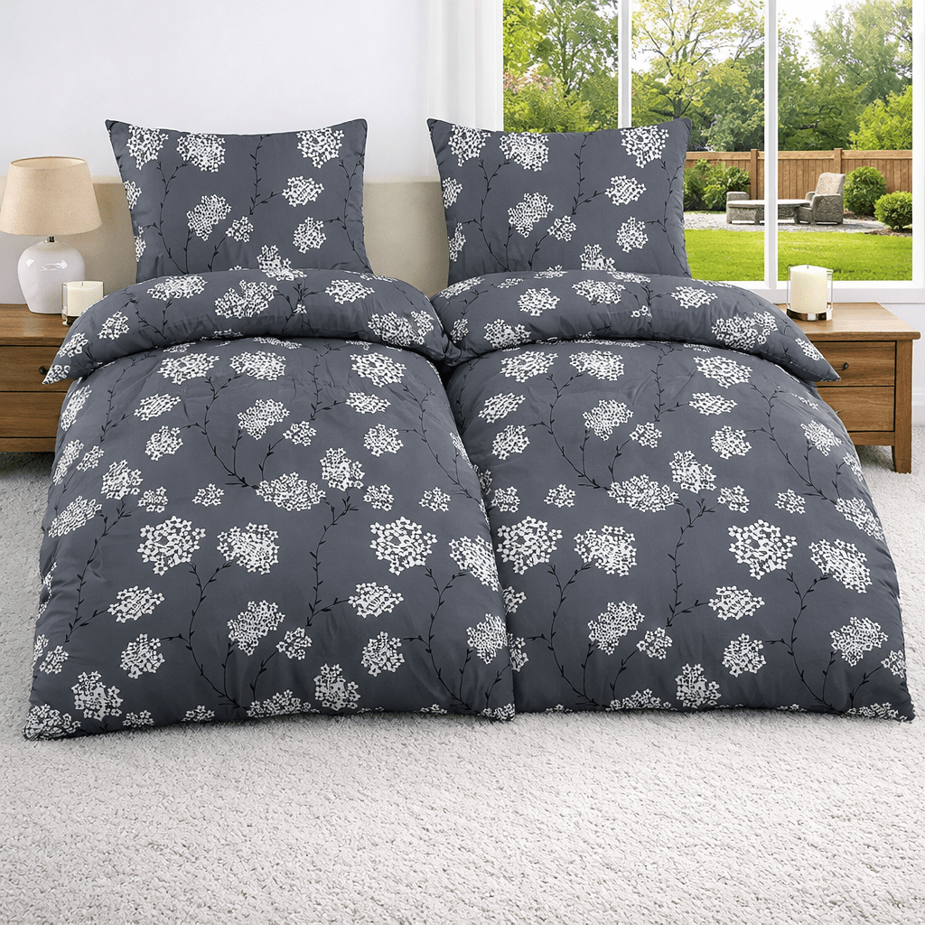 Image of Bedding Set 135x200 4-piece – 2x Duvet Cover 135x200 & 2x Pillowcase 80x80, Zippered Bedding Set, Breathable &