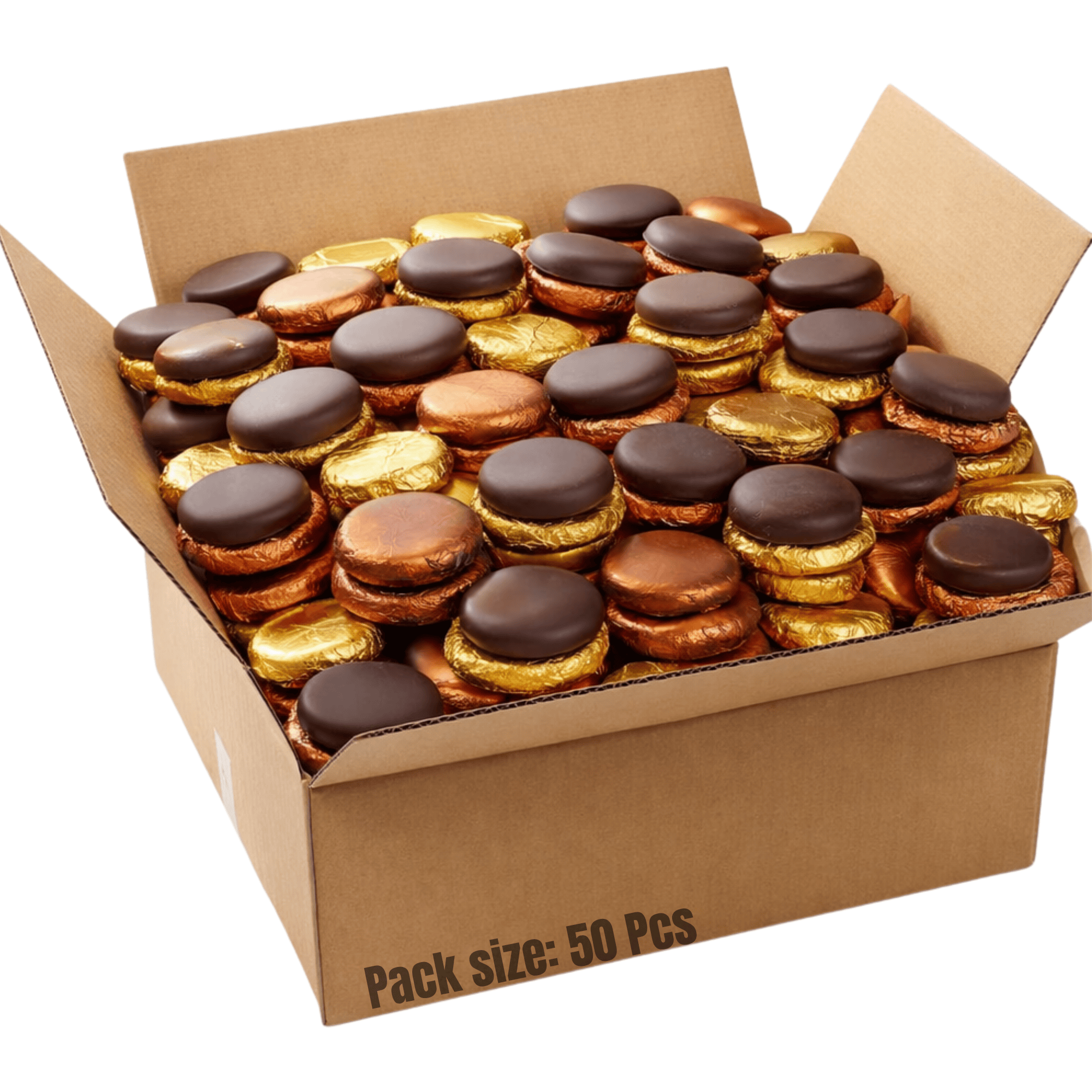 Bulk 50x Vegan Dark Chocolate Fondant Creams Bulk Box, Coffee & Salted Caramel Filled Chocolates, Foil Wrapped After Dinner Treats for Gifts & Hospitality