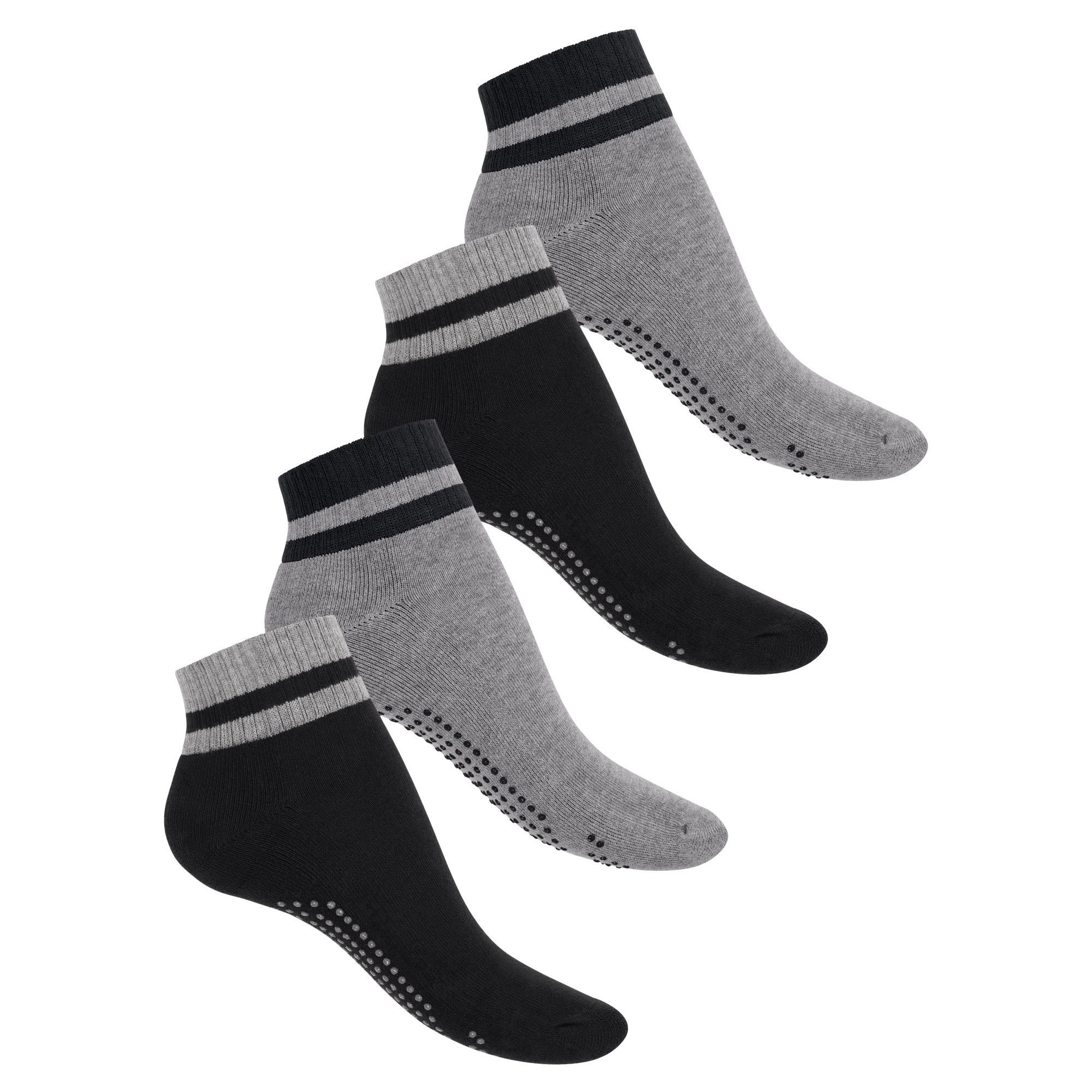 4-pack Unisex Yoga & Wellness Socks - Non-slip Abs Socks With Soft Terry Sole For