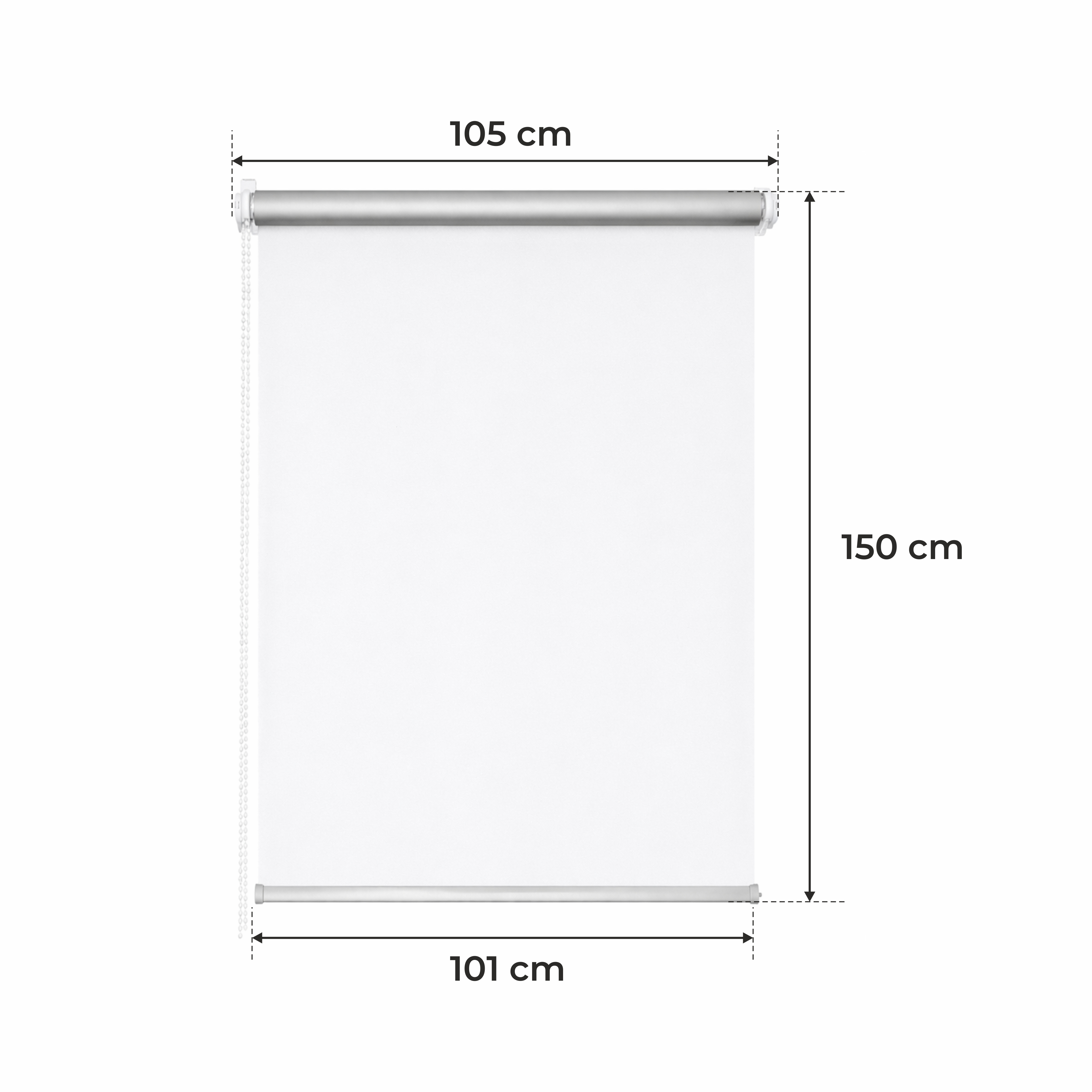 E-shop Thermo-Rollo • WEISS • 32 Größen • TERMO • Verstellbare Halterungen • Bohrfreie Fensterinstallation • Kettenmechanismus Rollo • Sonnen- und