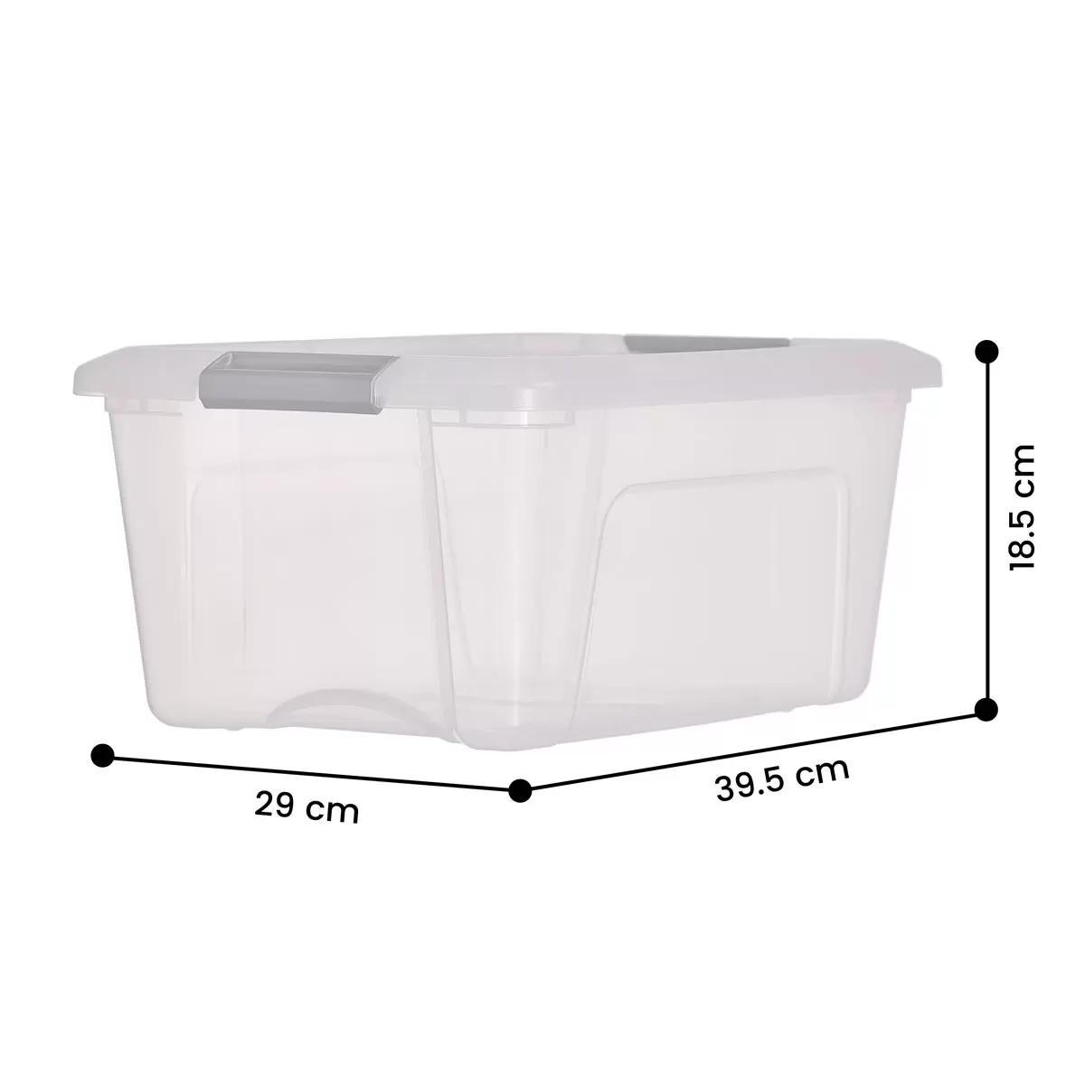 Set of 4 Stackable Storage Boxes with Lids, 15L Each