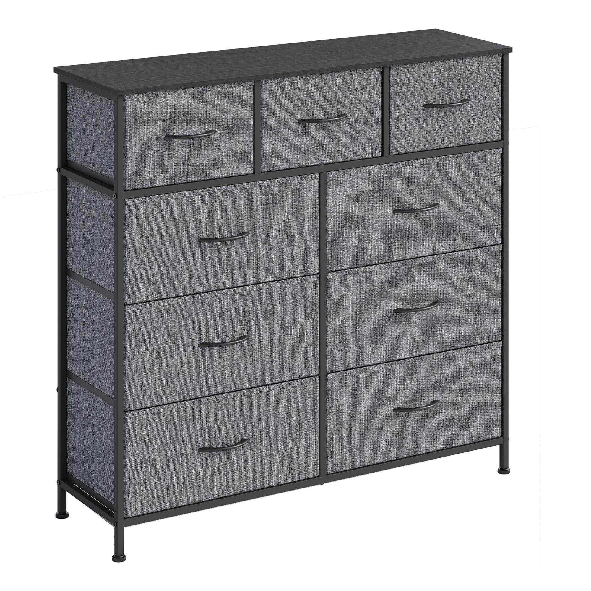 Image of Dresser, Cabinet, 98.8x30x96.2cm, 9 Fabric Drawers, For Bedroom, Hallway, Living Room