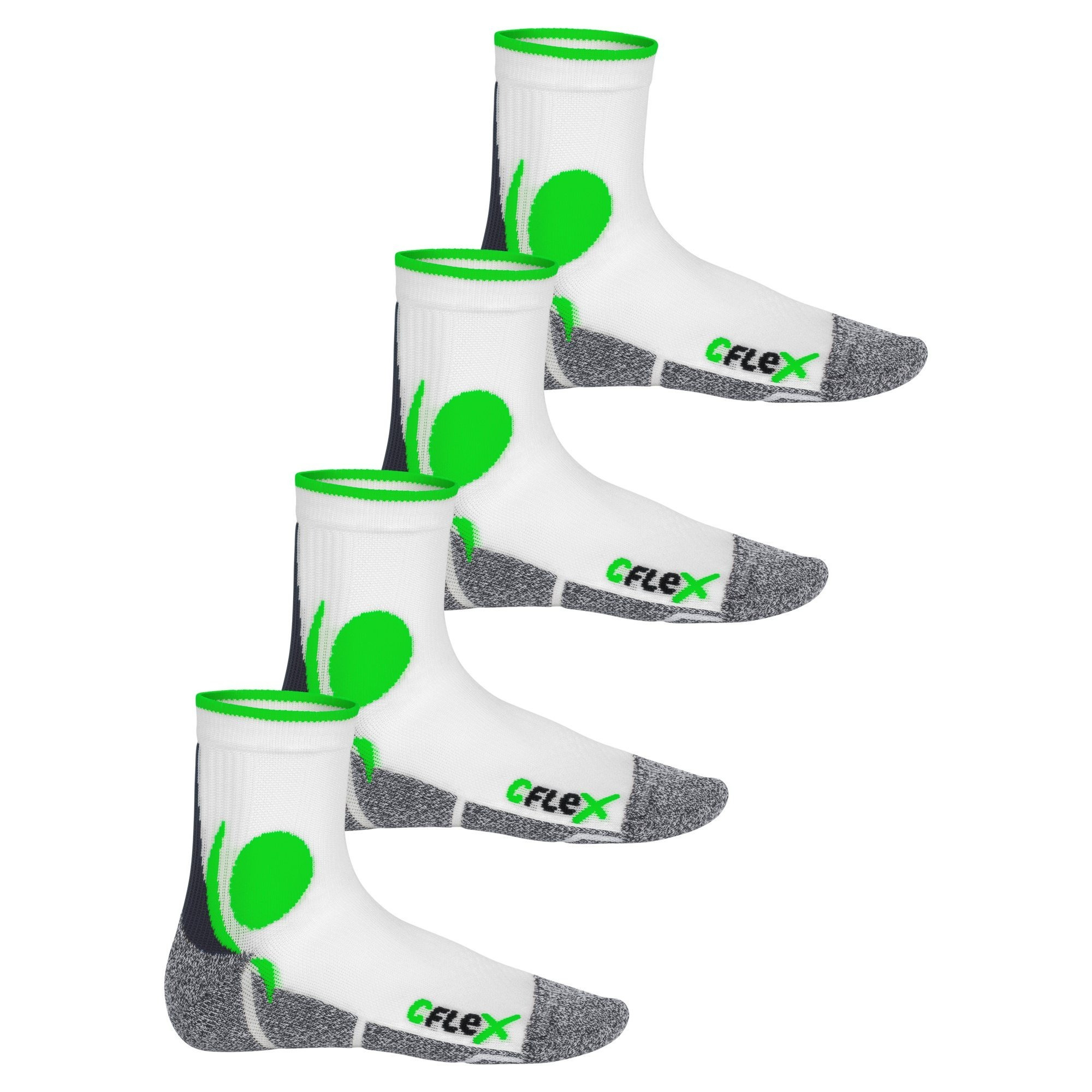 4 Pairs Of Running Socks, Shock-absorbing, Padded Heel, Ankle Protection