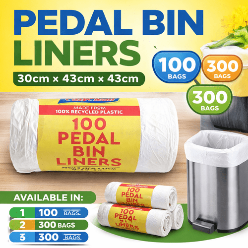 roll of 100 bag pedal bin liner bags bathroom kitchen office use in 100pcs 300pcs 500pcs