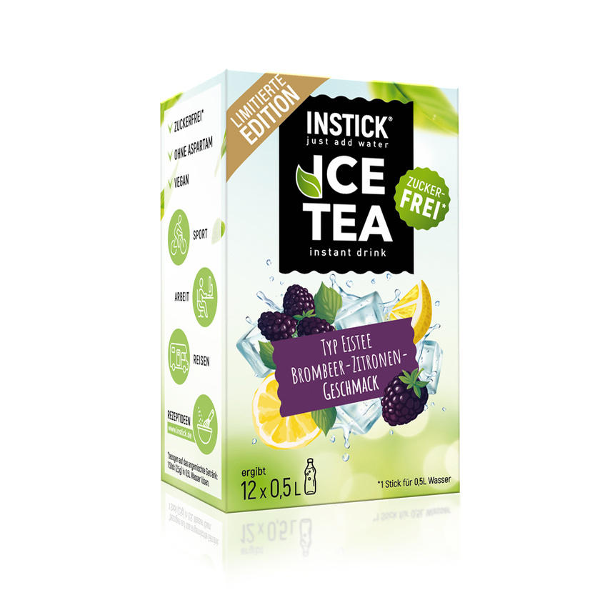 Instick Iced Tea Blackberry-lemon (black Tea Extract) Limited Edition For 12 X 0.5 L