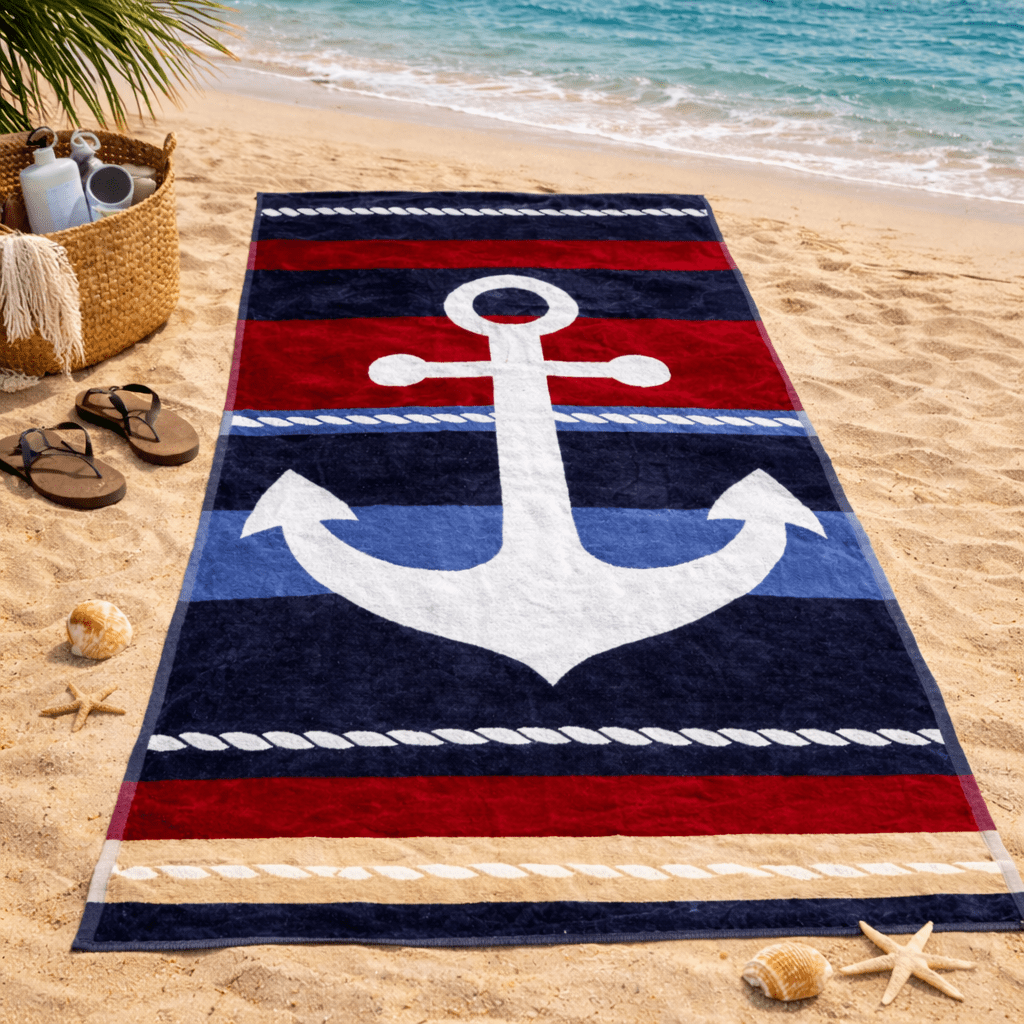 TEMU Toalla de Playa XL 90x190cm – Toallón Grande Estampado Secado Rápido y Absorbente, para Piscina, Viajes y Playa, Diseños Rayas y Tenis