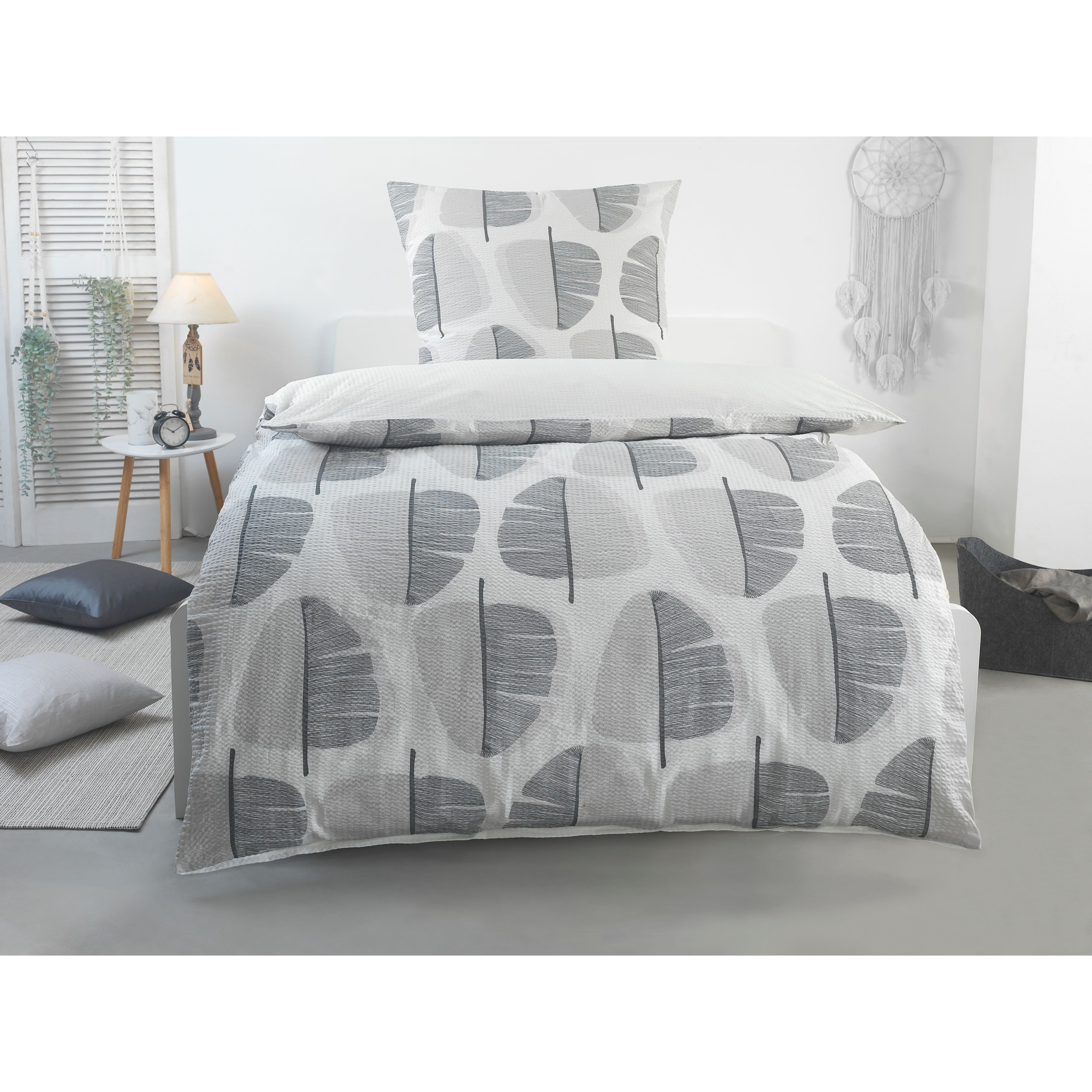 Image of Seersuckerbedding Set 2pcs Reversible With Zipper 1x 135x200 Cm + 1x 80x80 Cm