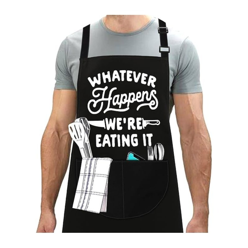 TEMU Apron | Aprons For Men Women Ladies Aprons | Professional Cooking Aprons With 2 Pockets | Adjustable Kitchen Apron For Baking, Bbq, Grilling,
