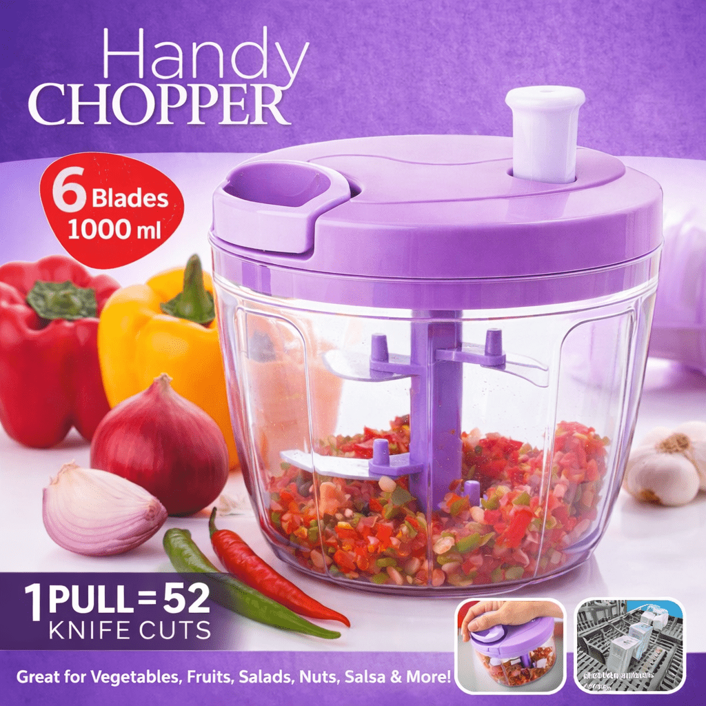 TEMU 1000ml Stainless Steel Garlic Maker | Effortless Manual Food Processor & Multi-chopper - Portable Hand Pull String Design For Quick Onion,