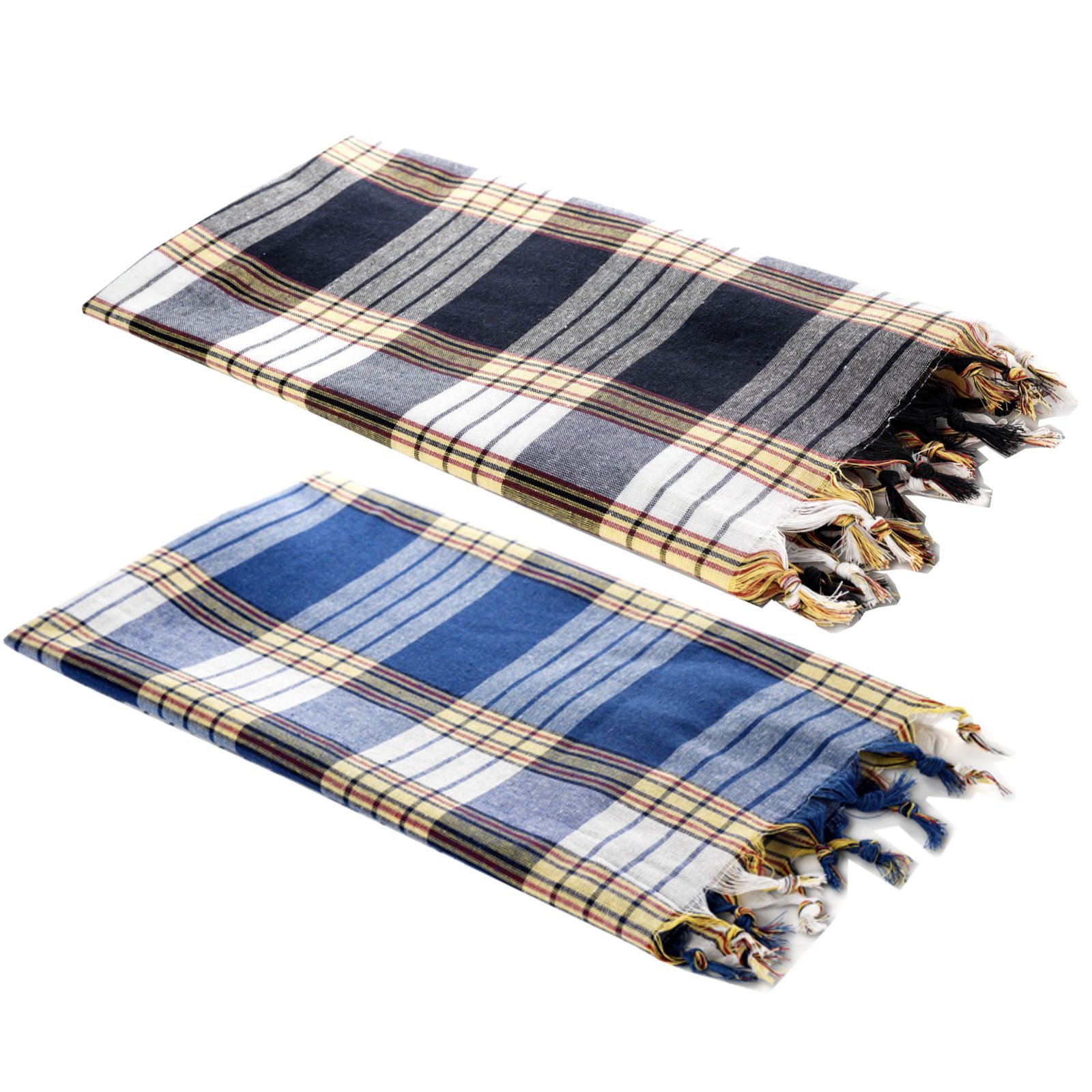 Image of Carenesse Towel Classic 2pcs Set 80 X 170 & Hand Towel 100% I Absorbent & Quick-drying Pestemal/fouta Checkered I Beach Towel/sauna Towel With Small Packing Size
