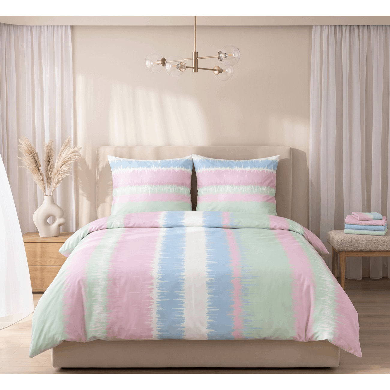 Image of Sleep - - Branded Microfiber Bedding Set 0561120 Mint Stripes