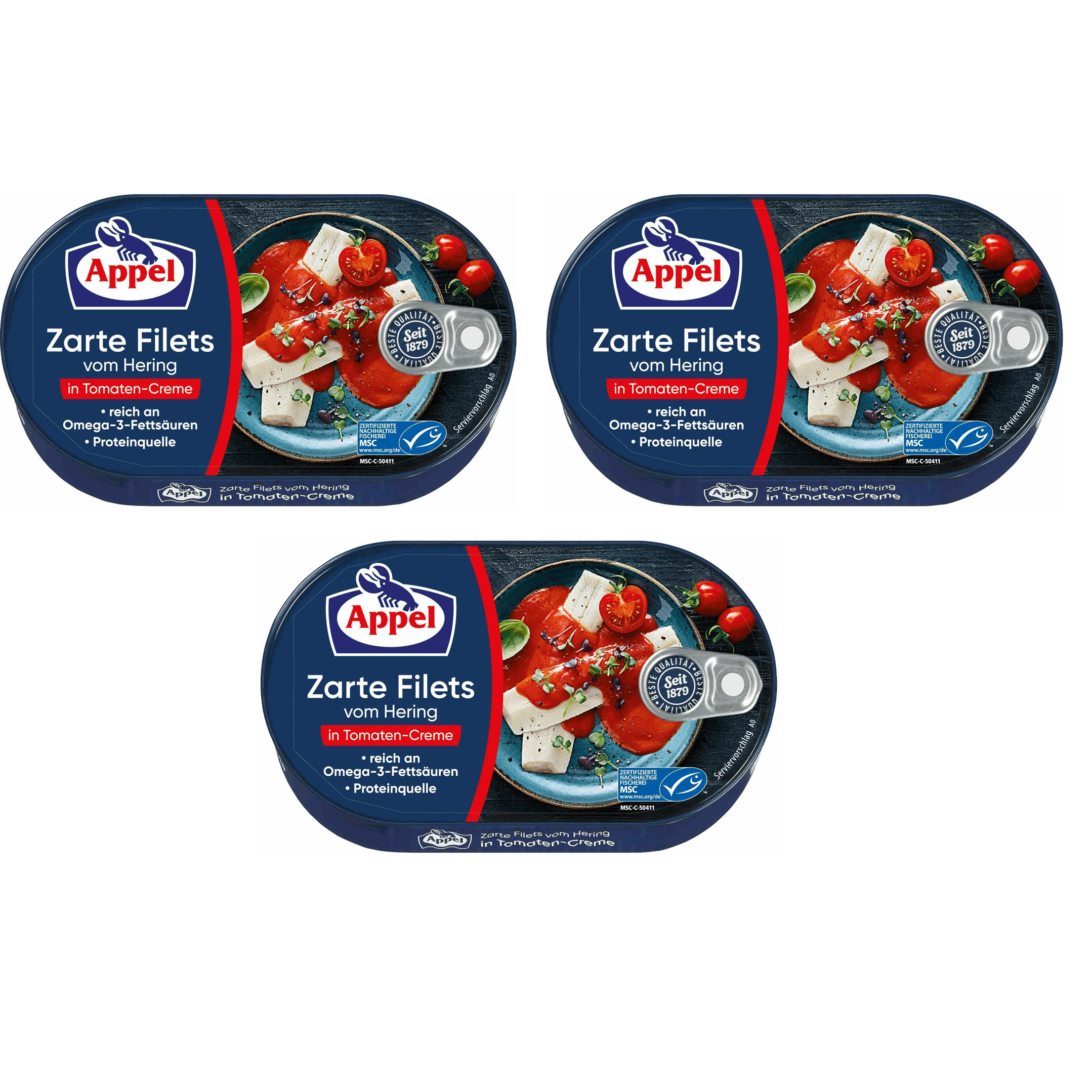 Herring Fillets In Tomato Cream 3x200g