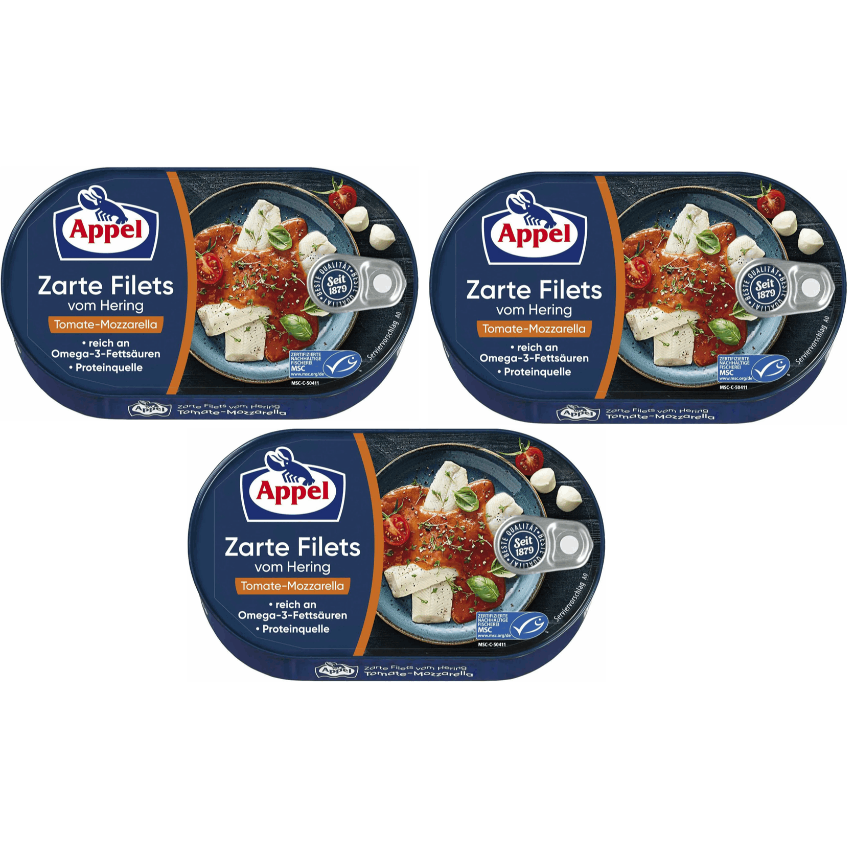 Herring Tender Fillets In Tomato Mozzarella 3x200g