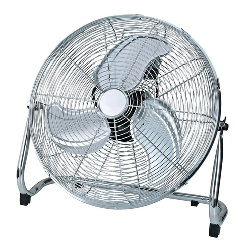 18 high velocity chrome floor fan heavy duty industrial metal cold air circulator with 3 adjustable tilt carrying handle fully assembled powerful cooling for home office silver