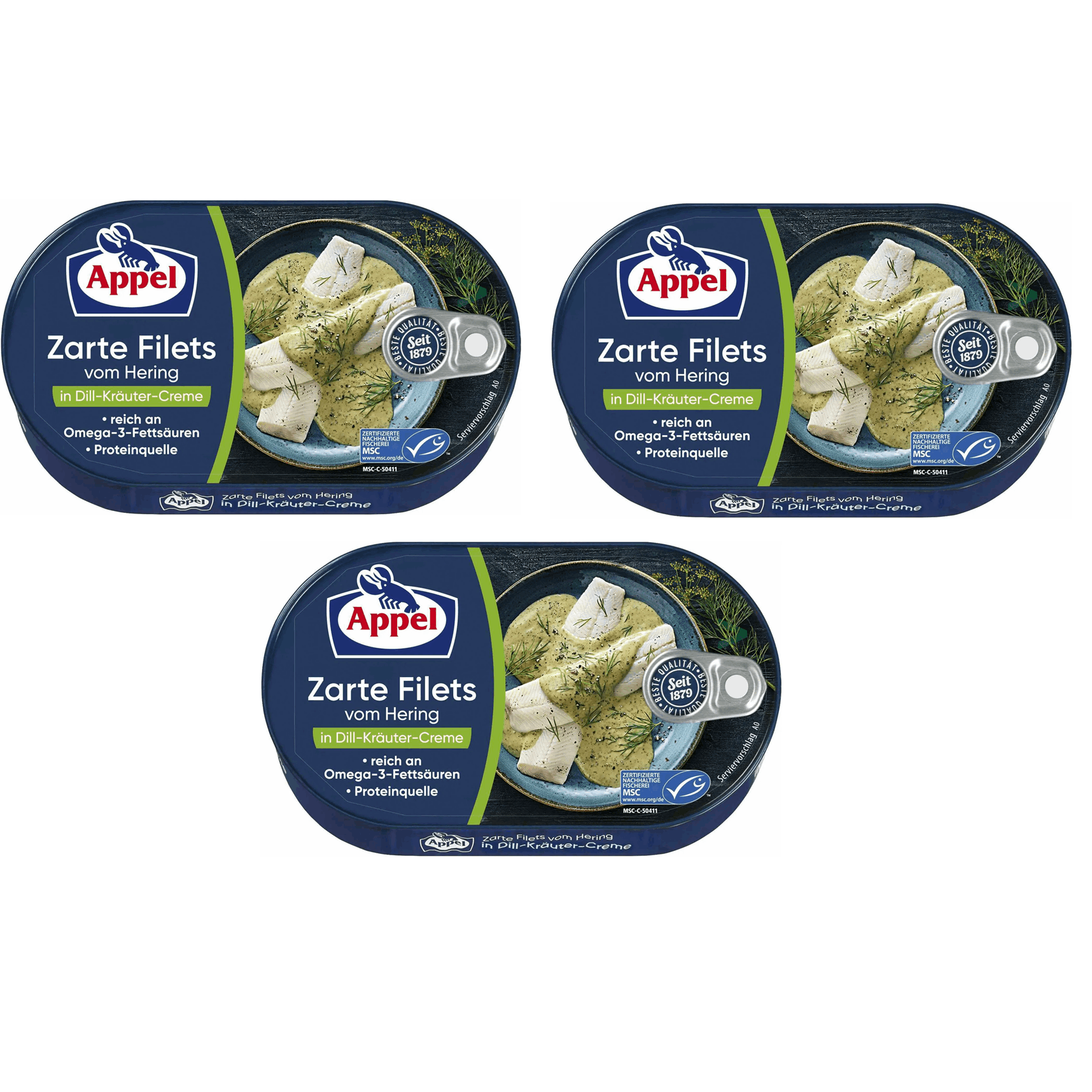 Herring Fillets In Dill Herb Cream 3x200g
