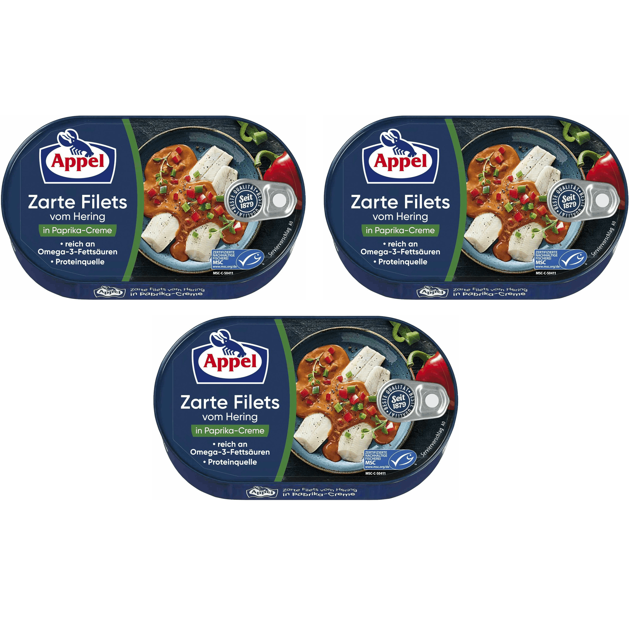 Herring Fillets In Paprika Cream 3x200g