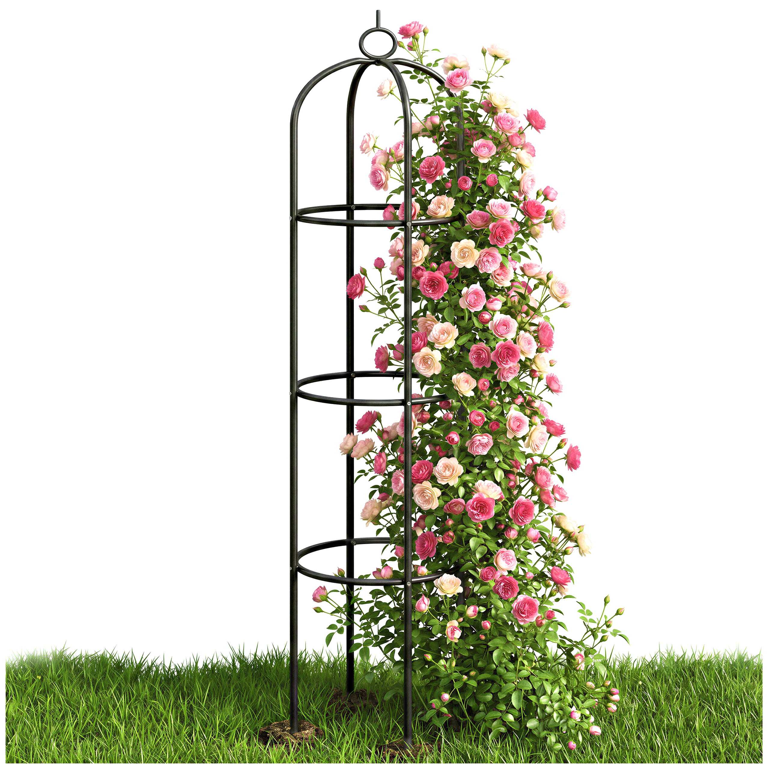 E-shop METALL-GARTENPERGOLA 190 cm Säulenstütze + Anker. Stabiler Säulenrahmen für Kletterrosen, Weinreben und Efeu. Langlebige pulverbeschichtete
