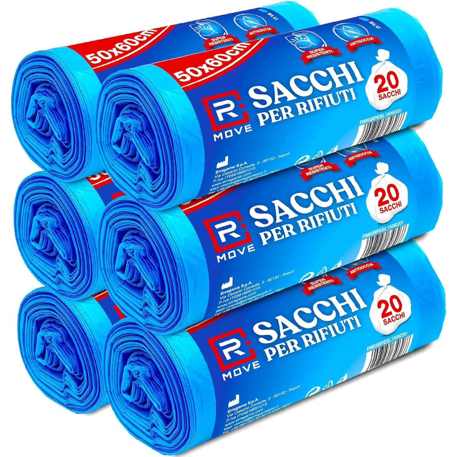 TEMU Remove 120 Trash Bags 50x60 Cm, 35-liter Trash Bags, 6 Rolls, 20 Garbage Bags Per Roll, Undifferentiated Bags, Trash Can Bags (without Handles
