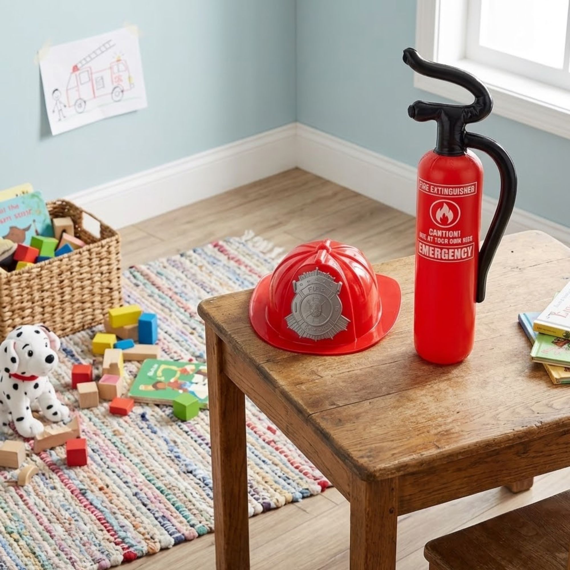 Kids Firefighter Set with Helmet & Inflatable Extinguisher
