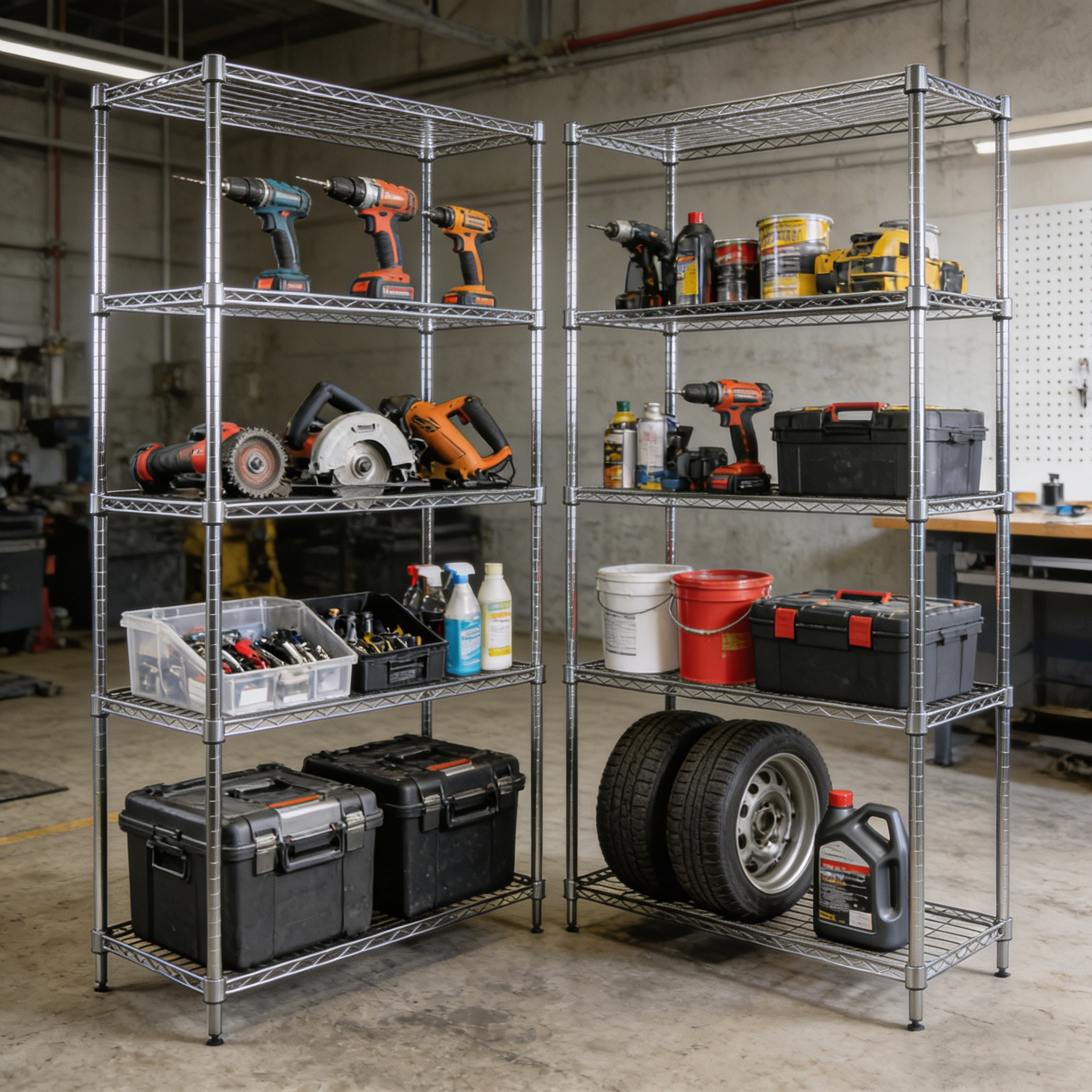Image of Stable Metal Shelving Unit With 5 Adjustable Levels, Loadable Up To 500 Kg, Flexible For Kitchen & Cellar, 180 × 90 × 40 Cm, Black