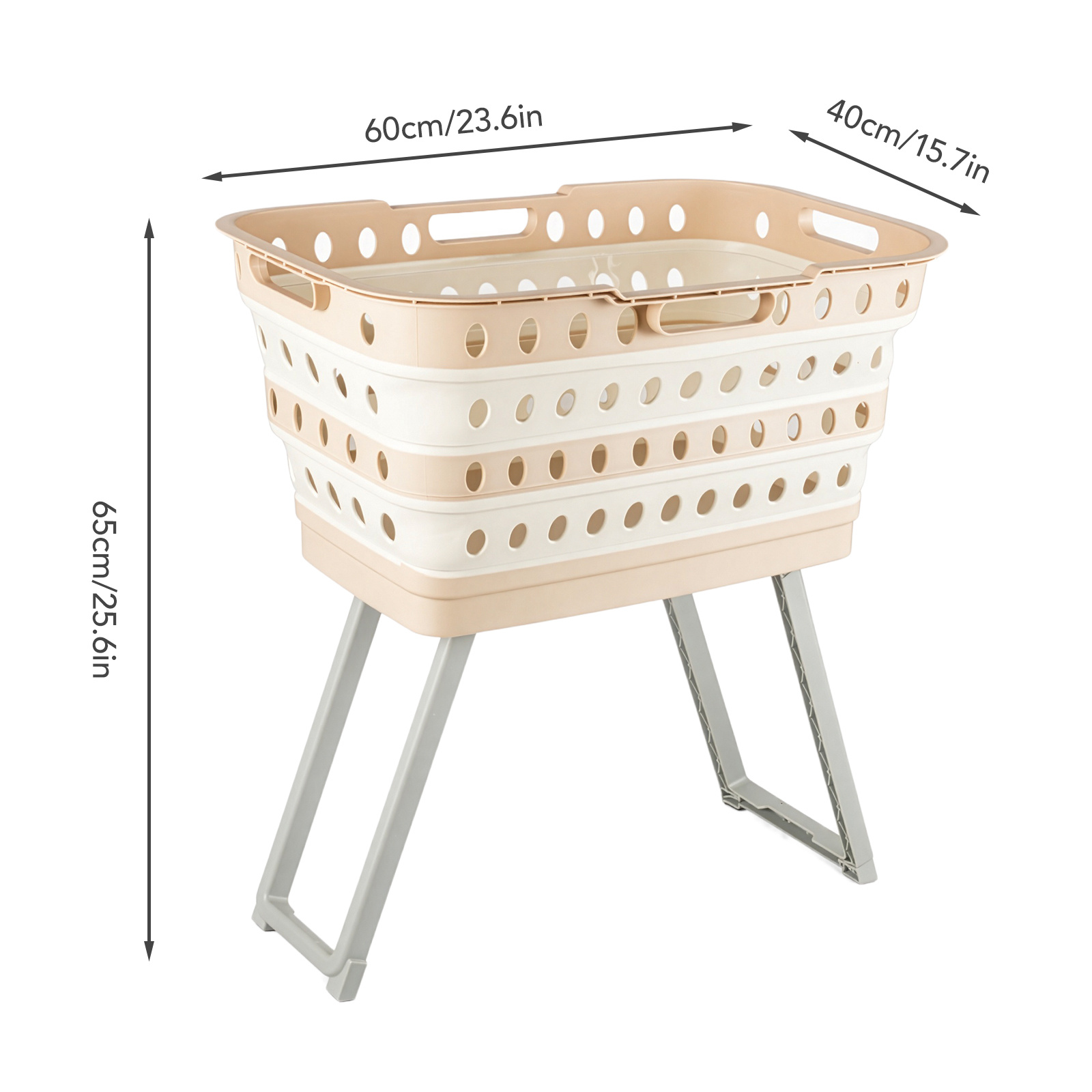 Large Capacity Foldable Laundry Basket with Standing Legs