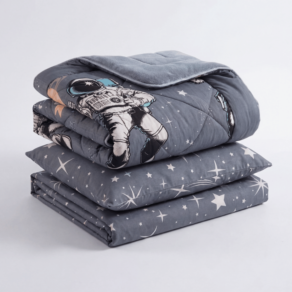 Image of Space Pattern Bed Set For Single Bed, Including Sheet, 135 X 200 Cm, 155 X 220 Cm (duvet Cover + Sheet + Pillowcase 80x80 Cm)