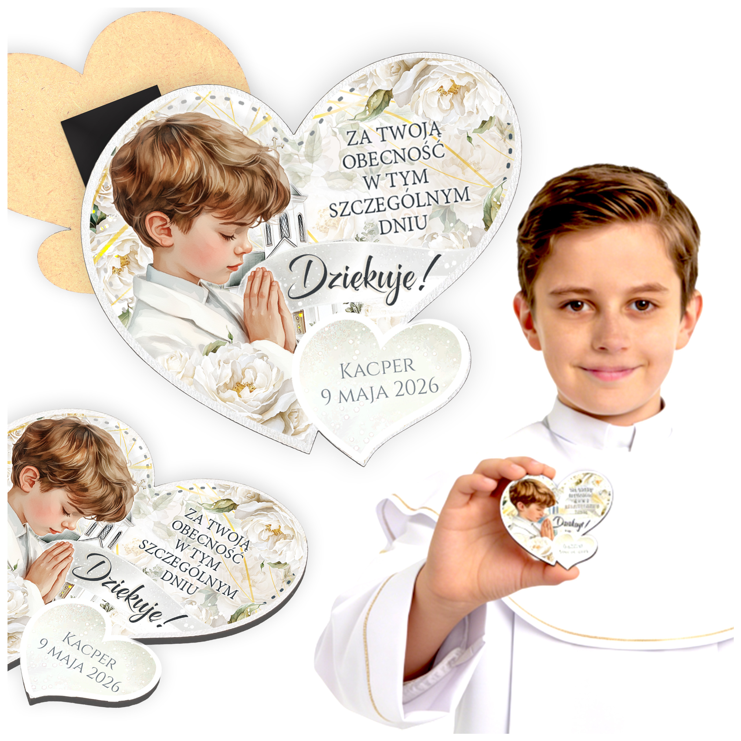 magnetic thank you holy communion memorial present of holy communion decoration for godparents from a child in   group from a boy and a girl