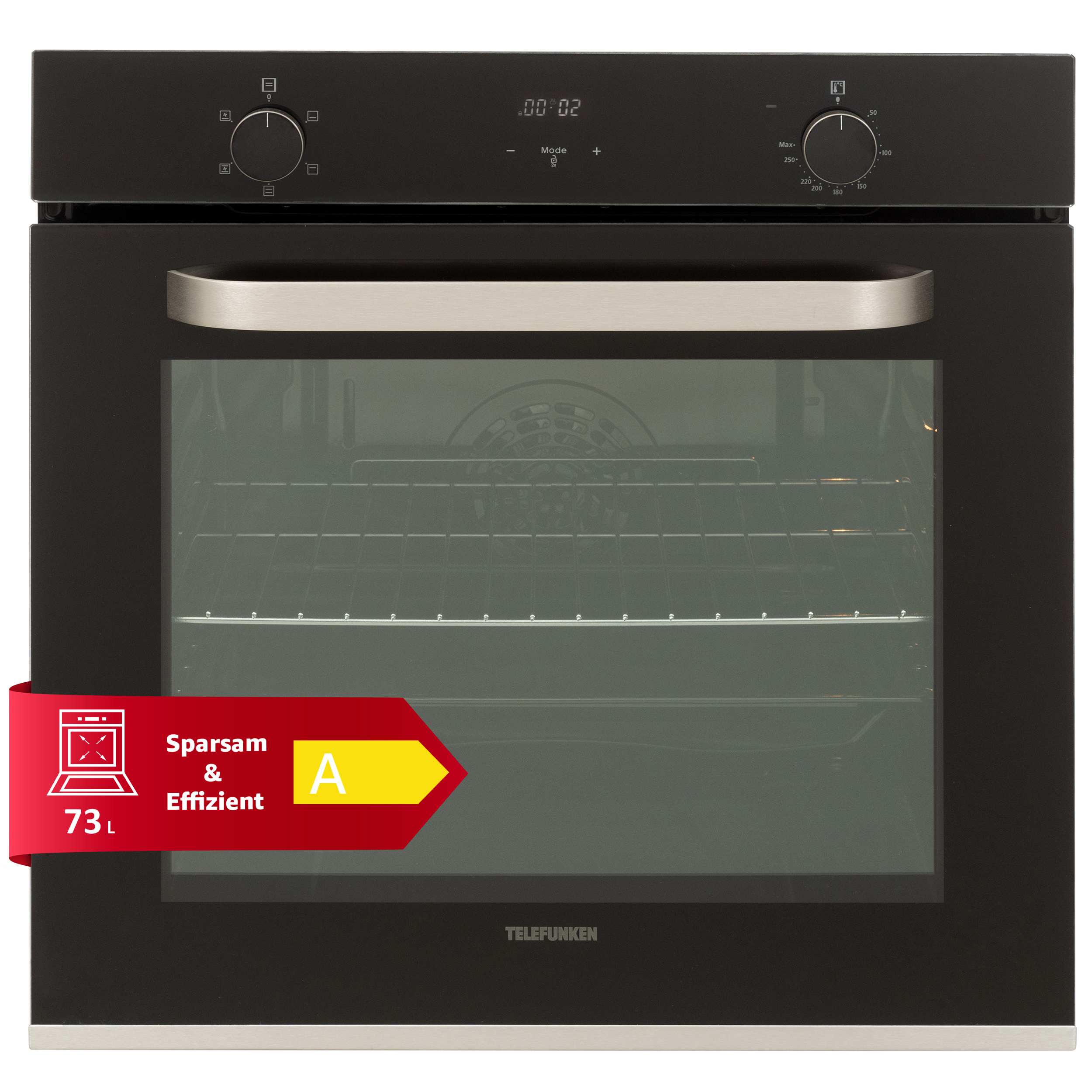 Image of Telefunken Built-in Oven | Built-in Oven Without Hob | Self-contained Oven With 73 Liter Capacity | 60 Cm | 5 Operating | Stainless Steel | Convection/top-bottom Heat | | B-ov-75-a-i