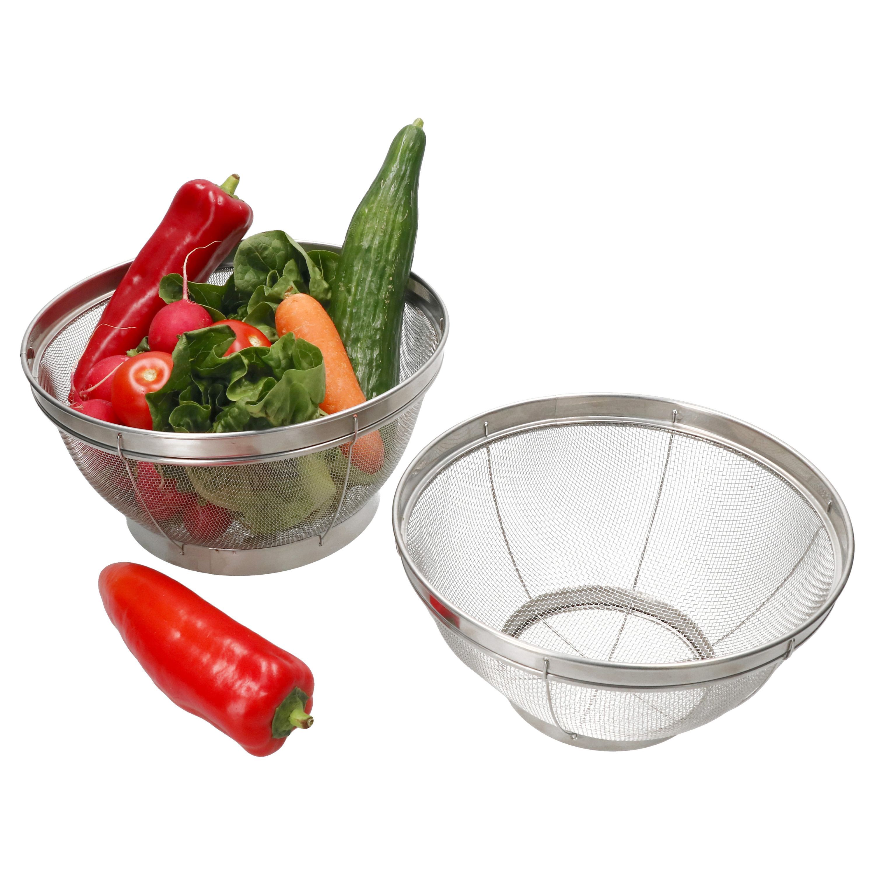 2-piece Set Cara Kitchen Sieve, Small & Large, Stainless Steel - 10882 & 10881