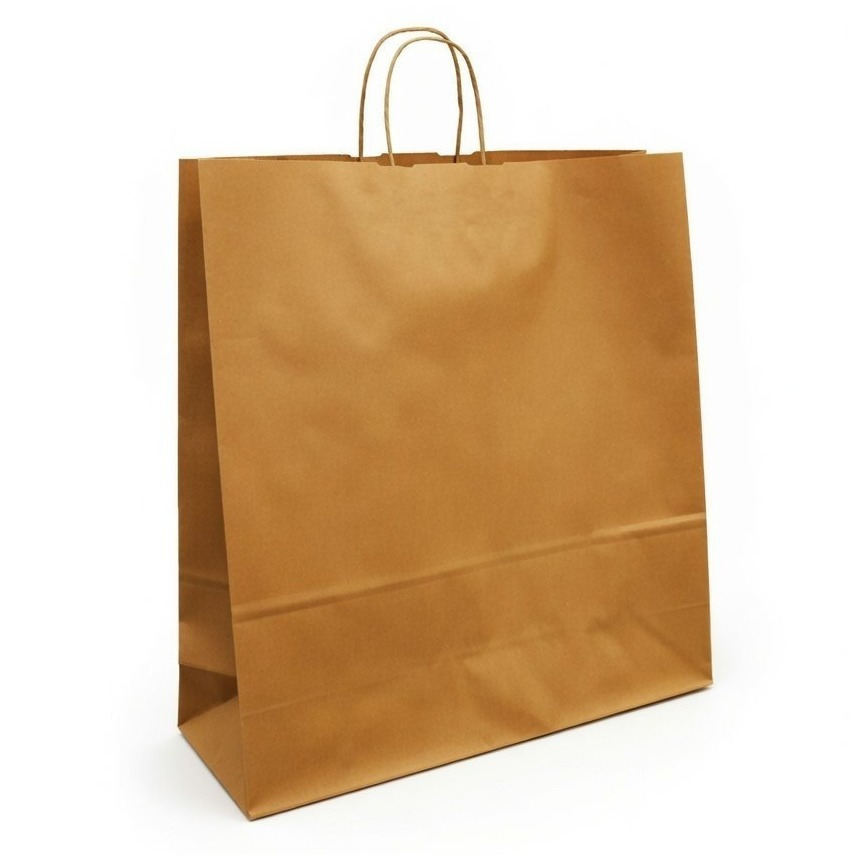 Image of Paper Carrier Bag Xl 46x17x49cm - Large Paper Carrier Bags Are Made Of High-quality 100 G/m² Paper, Making Them Loadable.