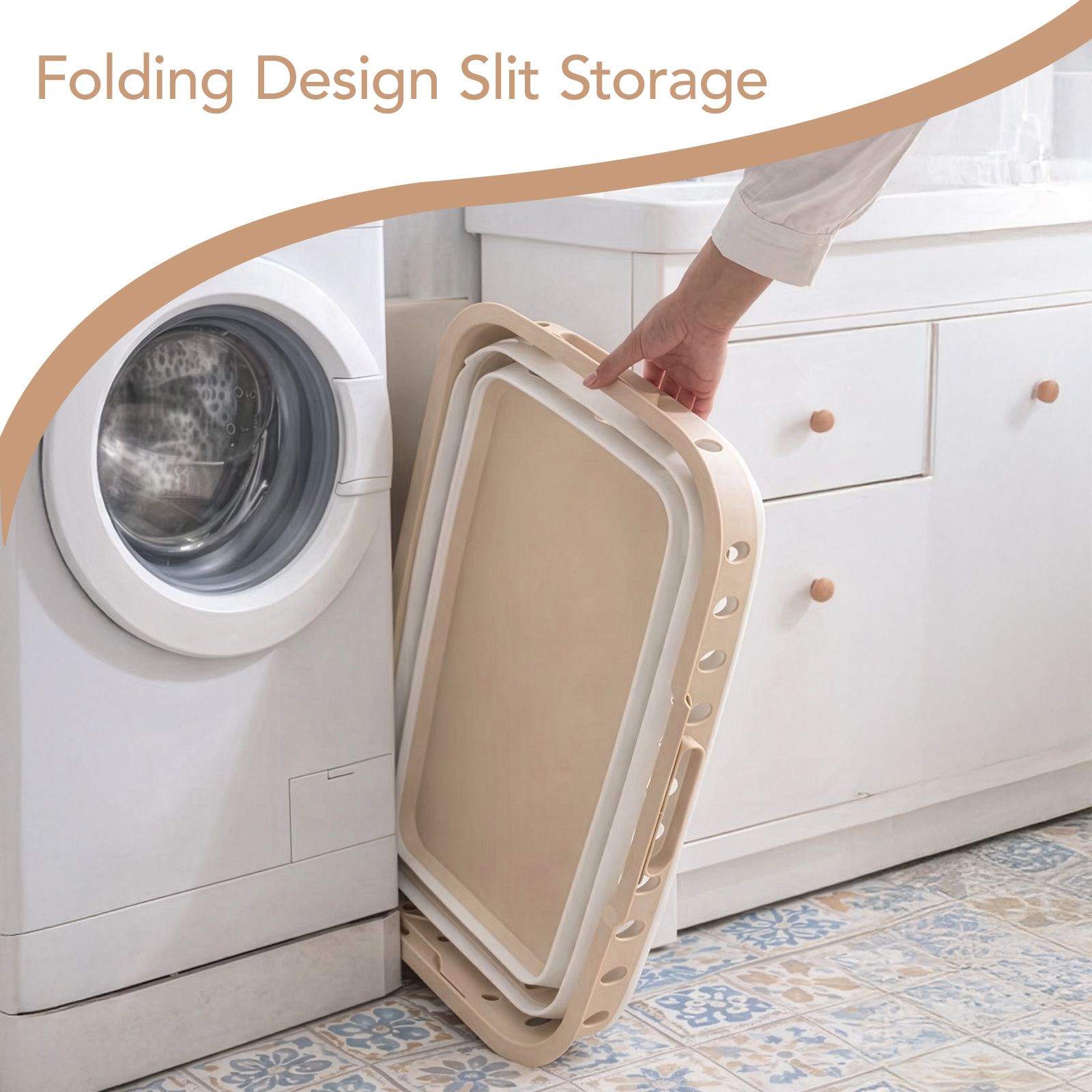 Large Capacity Foldable Laundry Basket with Standing Legs